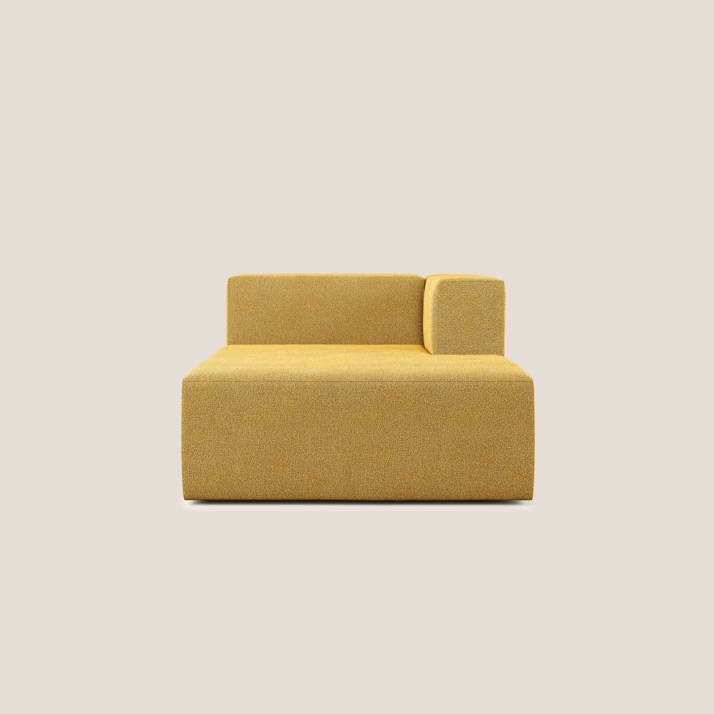 Nettuno modulo chaise longue in morbido tessuto bouclè T07 giallo - divani.store