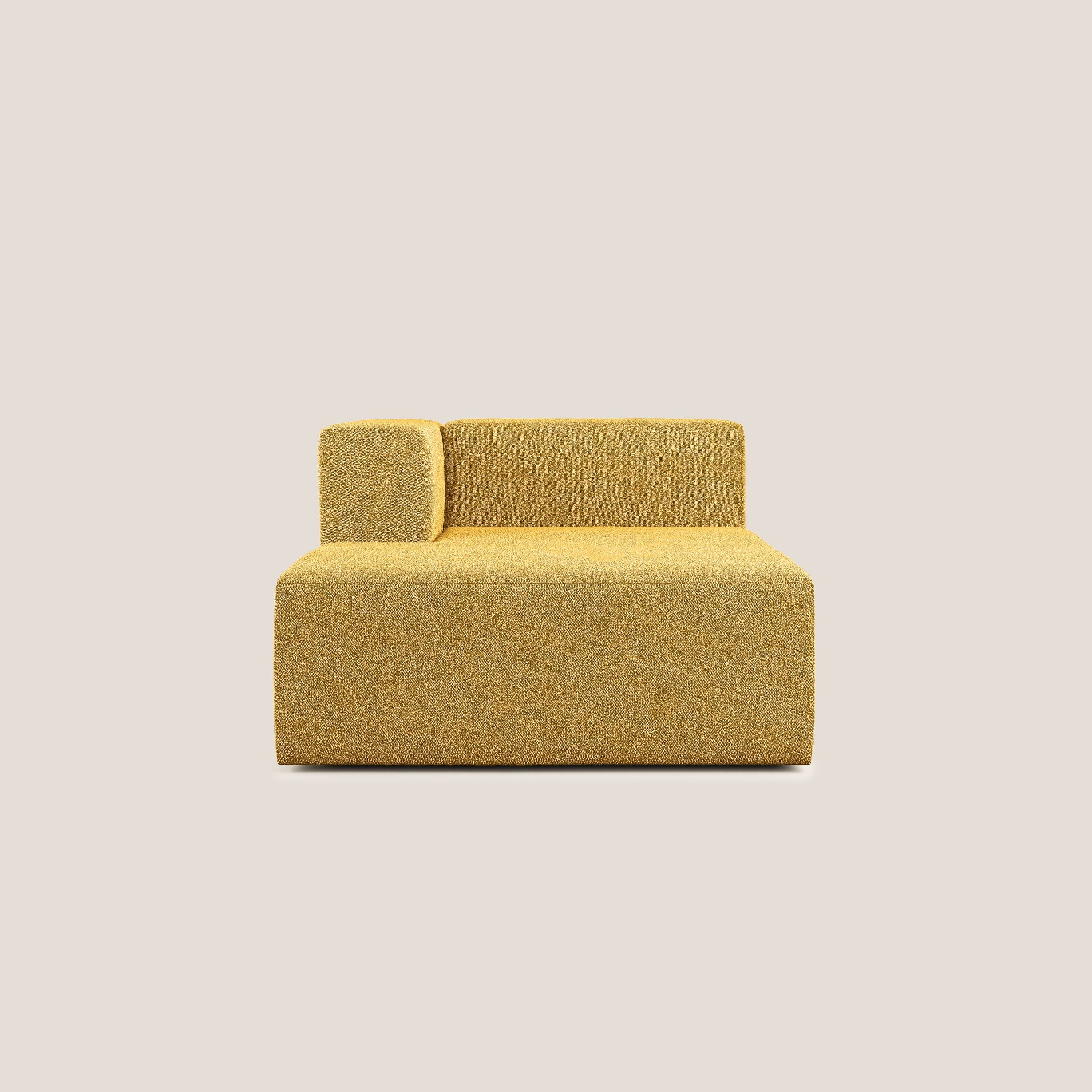 Nettuno modulo chaise longue in morbido tessuto bouclè T07 giallo - divani.store