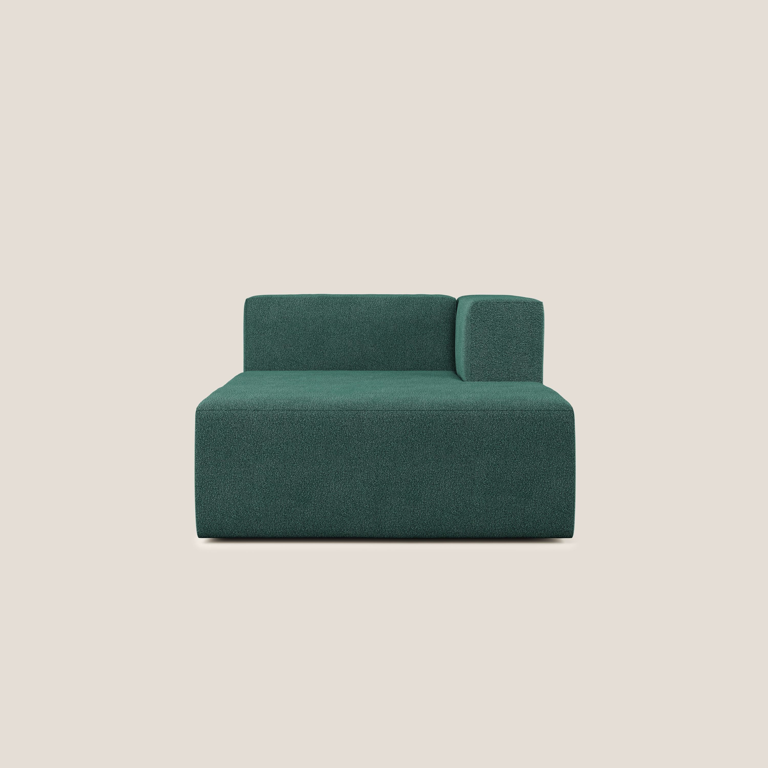 Nettuno modulo chaise longue in morbido tessuto bouclè T07 verde - divani.store