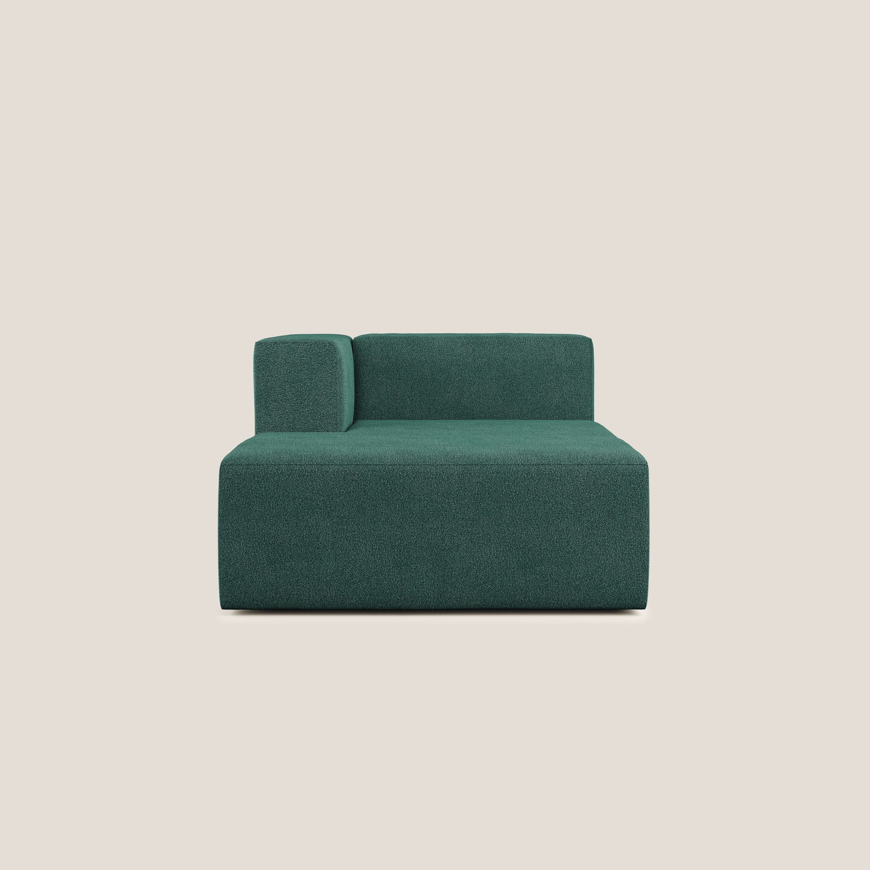 Nettuno modulo chaise longue in morbido tessuto bouclè T07 verde - divani.store