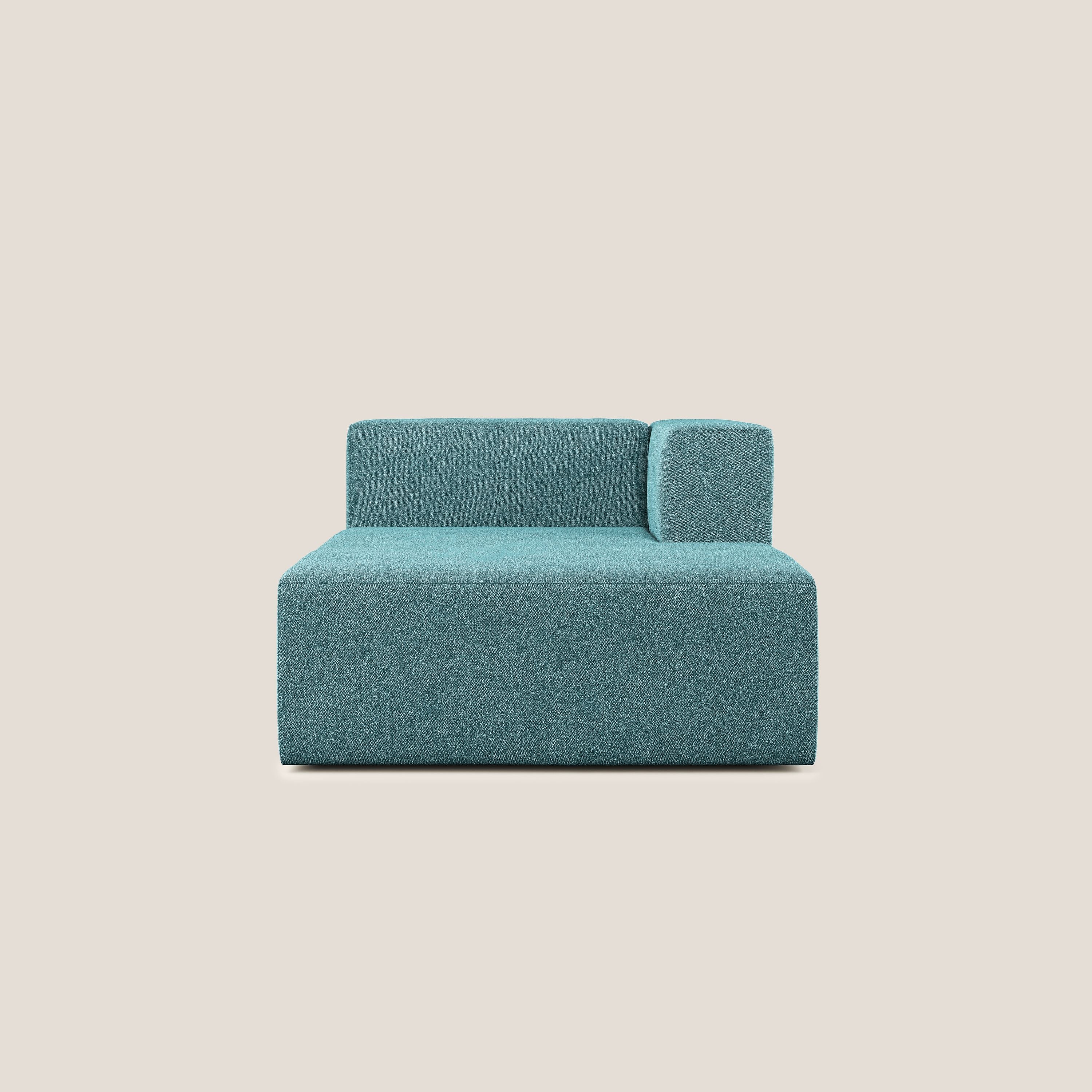 Nettuno modulo chaise longue in morbido tessuto bouclè T07 azzurro - divani.store