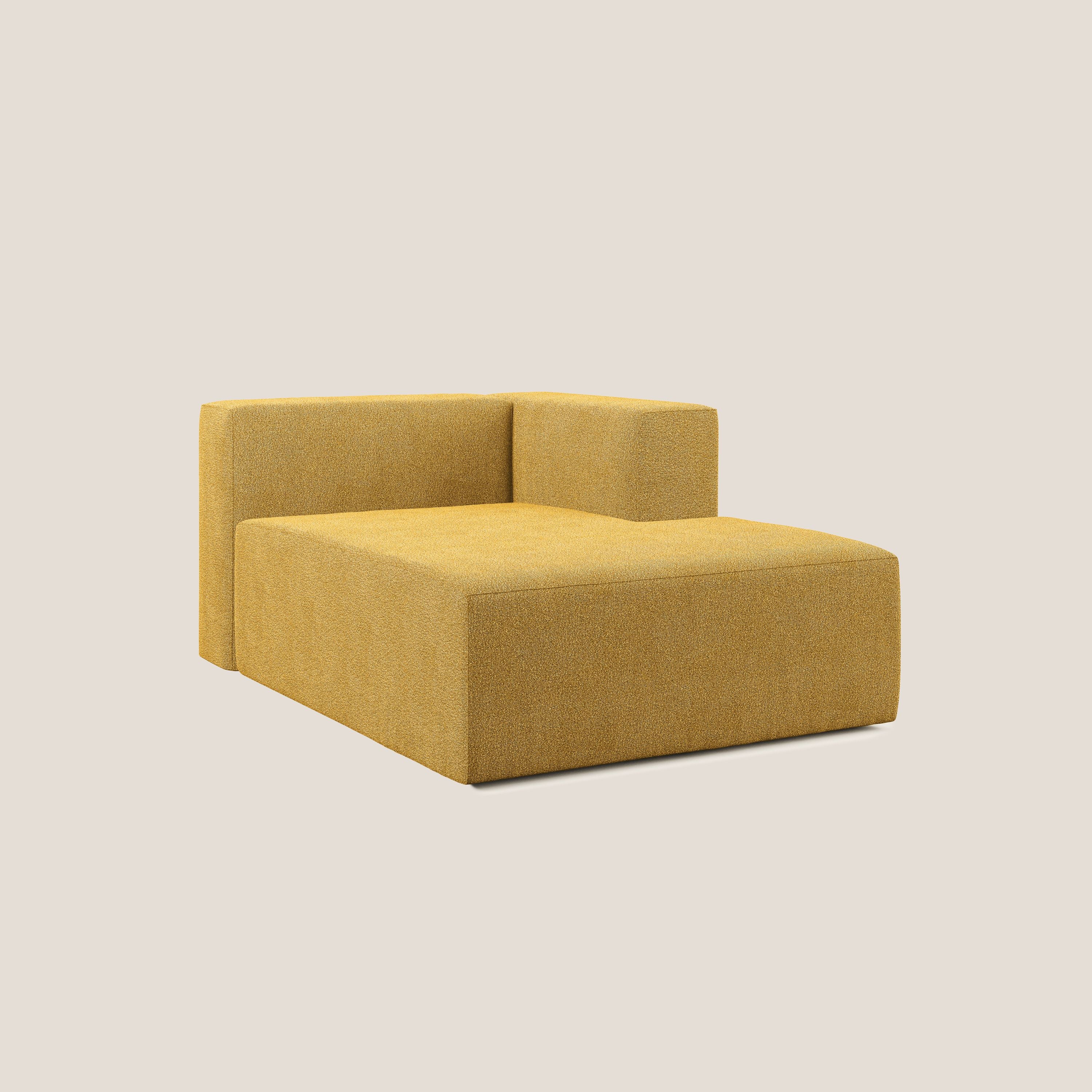 Nettuno modulo chaise longue in morbido tessuto bouclè T07 giallo - divani.store