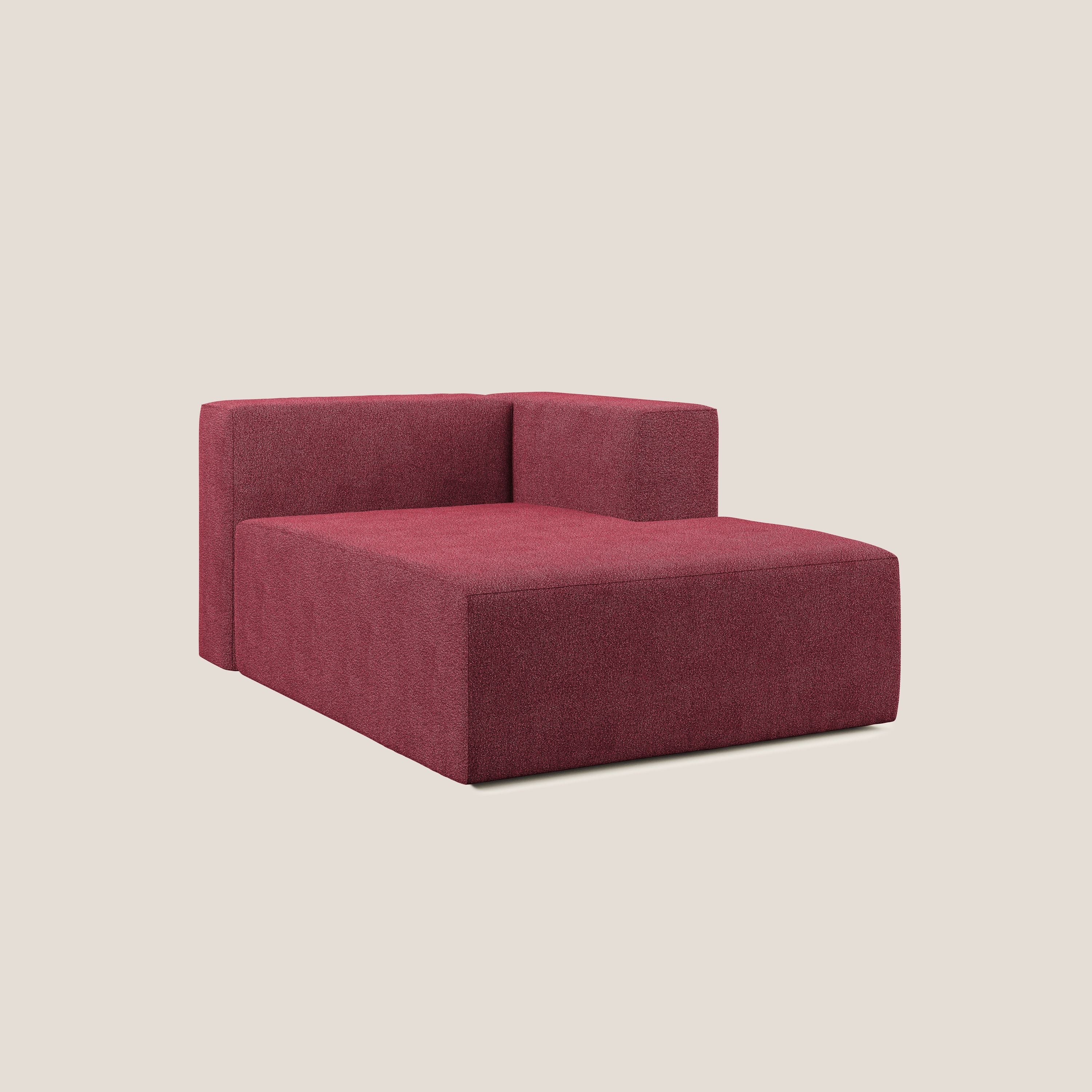 Nettuno modulo chaise longue in morbido tessuto bouclè T07 rosso - divani.store