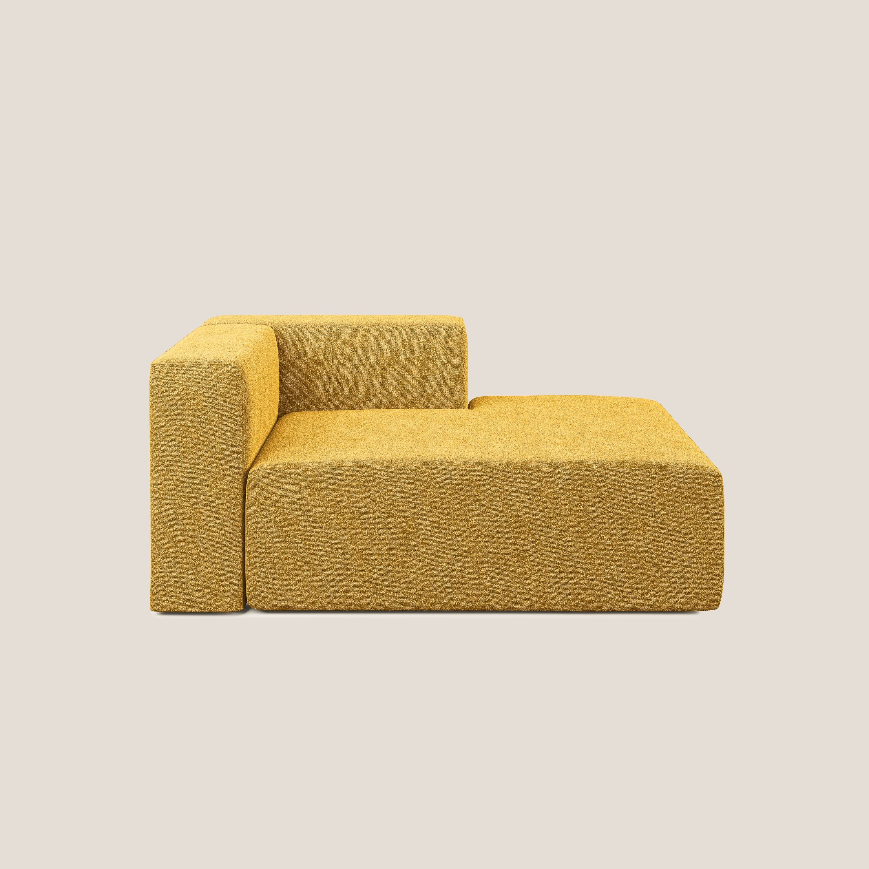 Nettuno modulo chaise longue in morbido tessuto bouclè T07 giallo - divani.store