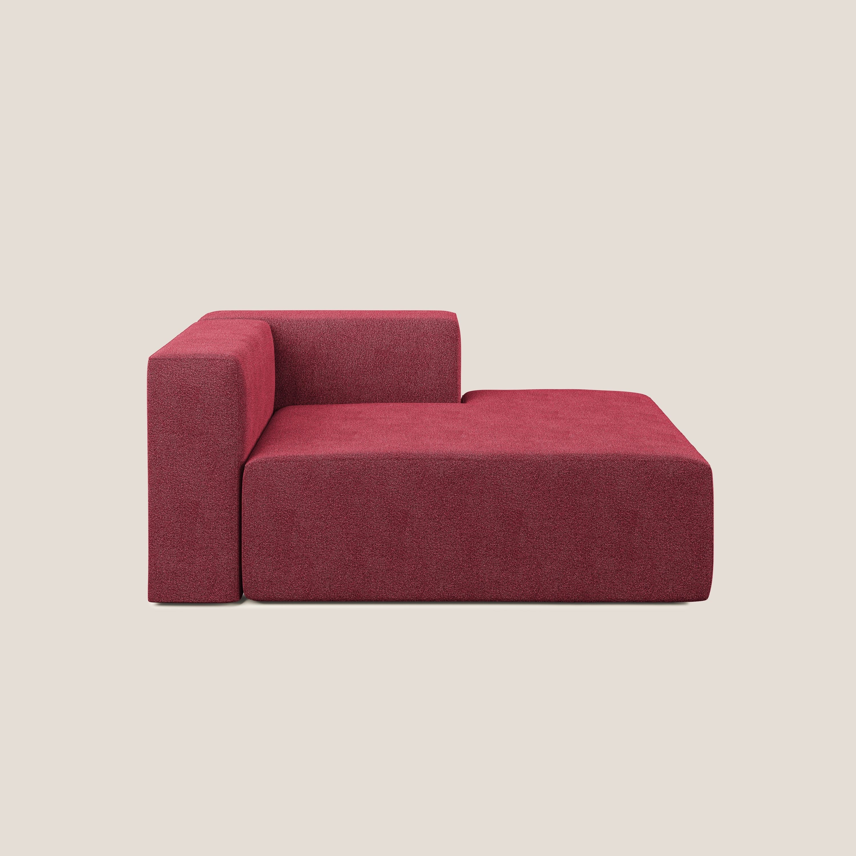 Nettuno modulo chaise longue in morbido tessuto bouclè T07 rosso - divani.store