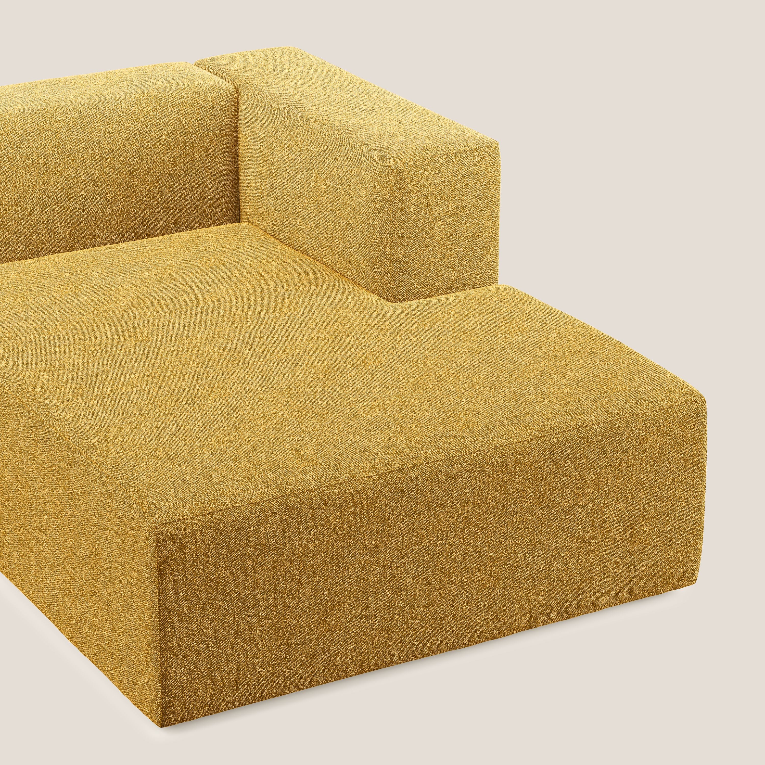 Nettuno modulo chaise longue in morbido tessuto bouclè T07 giallo - divani.store