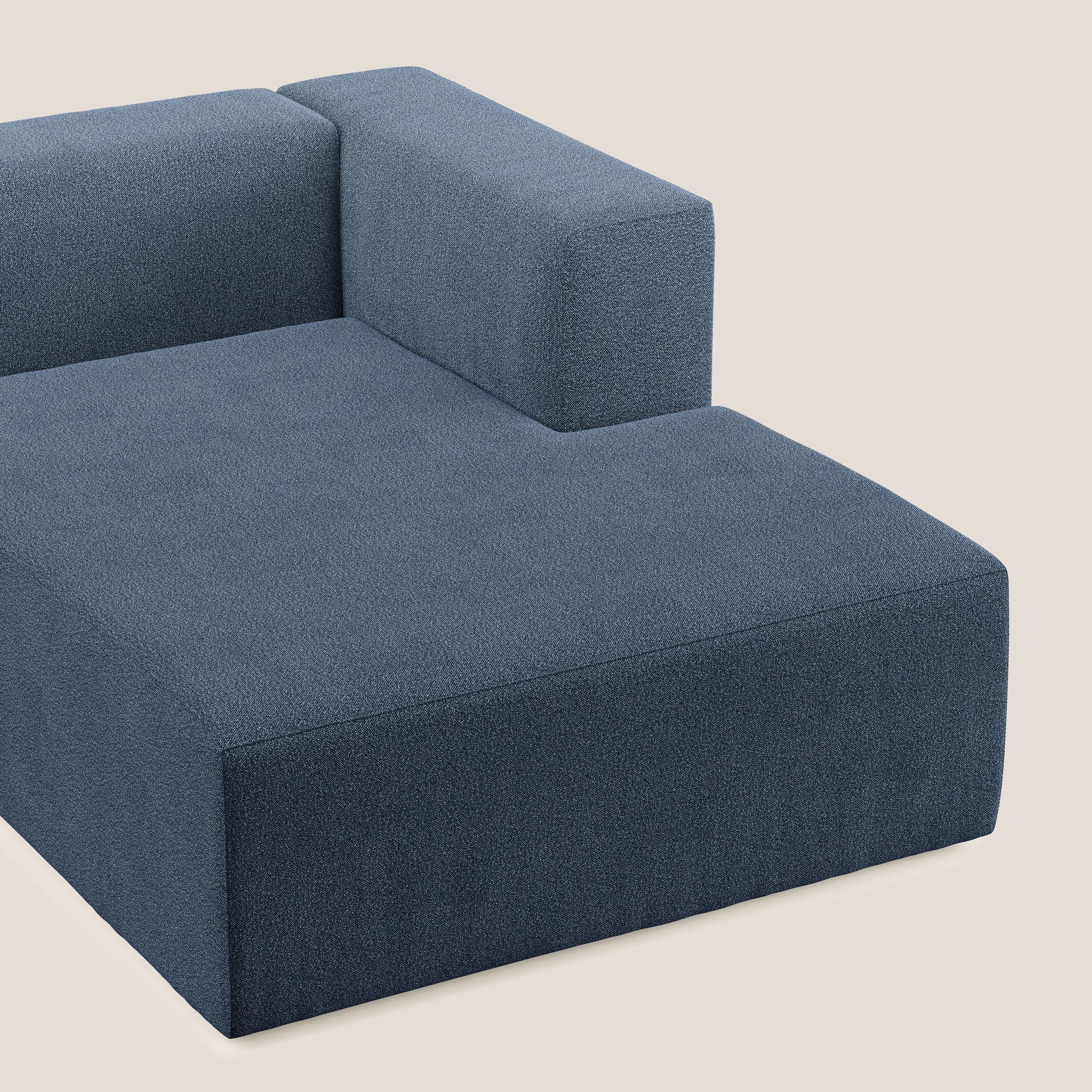 Nettuno modulo chaise longue in morbido tessuto bouclè T07 blu - divani.store