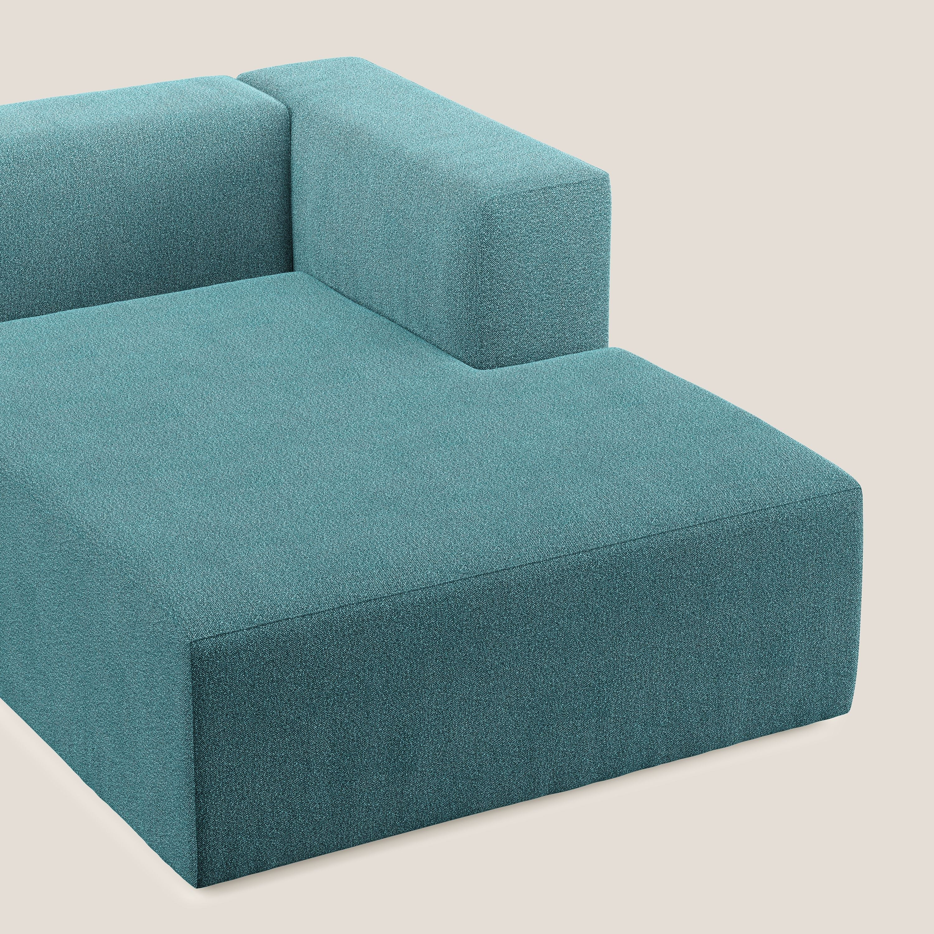 Nettuno modulo chaise longue in morbido tessuto bouclè T07 azzurro - divani.store