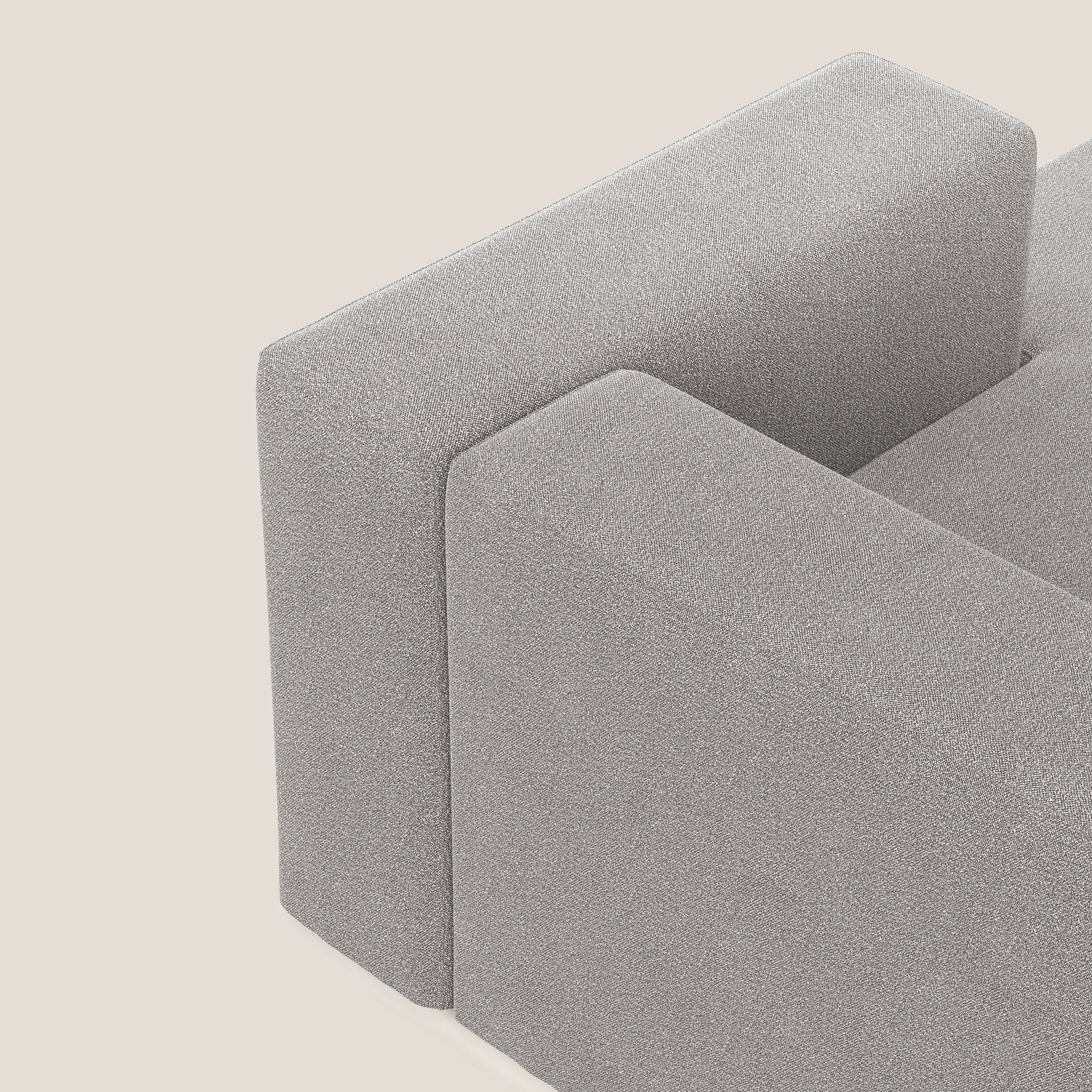 Nettuno modulo chaise longue in morbido tessuto bouclè T07 grigio - divani.store