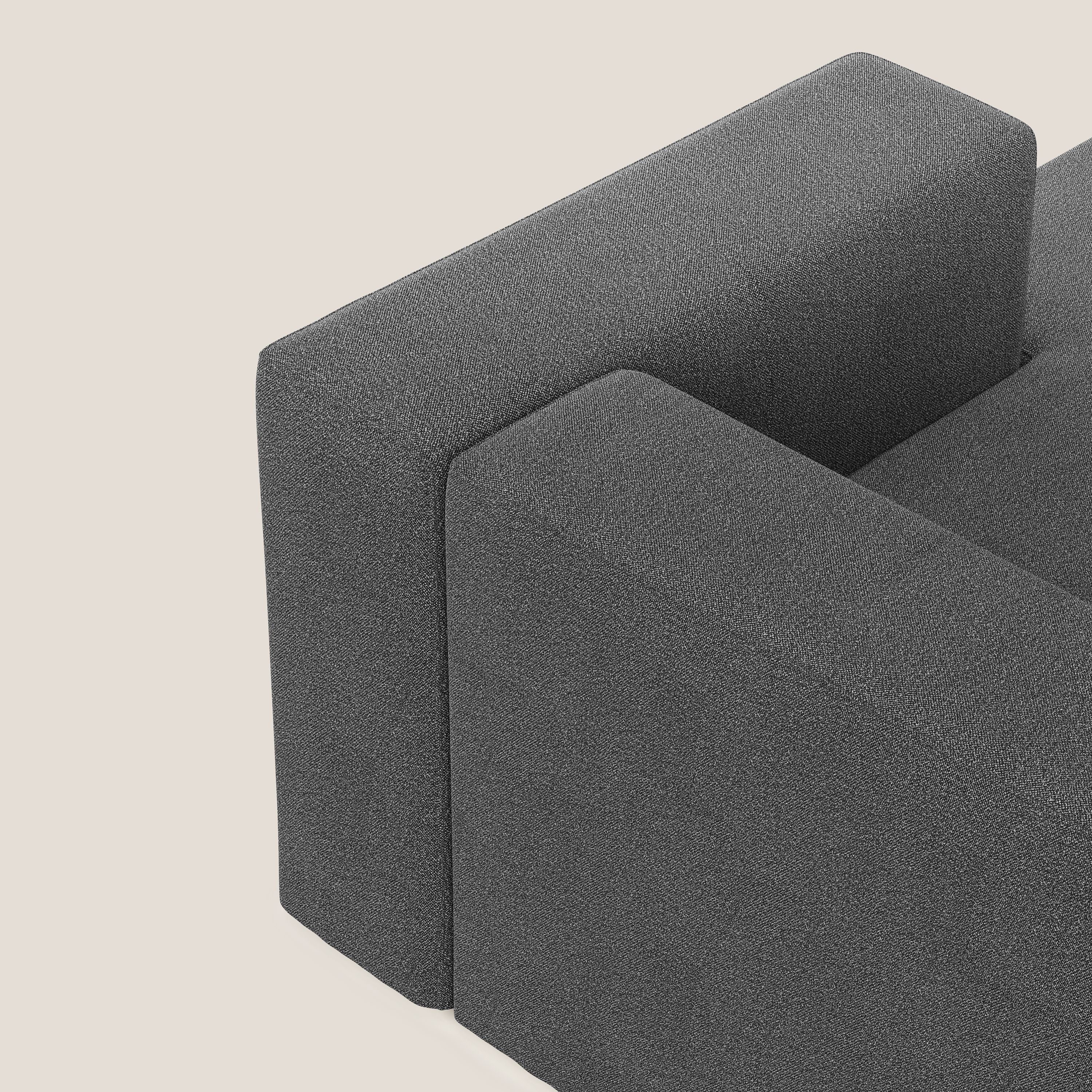 Nettuno modulo chaise longue in morbido tessuto bouclè T07 antracite - divani.store