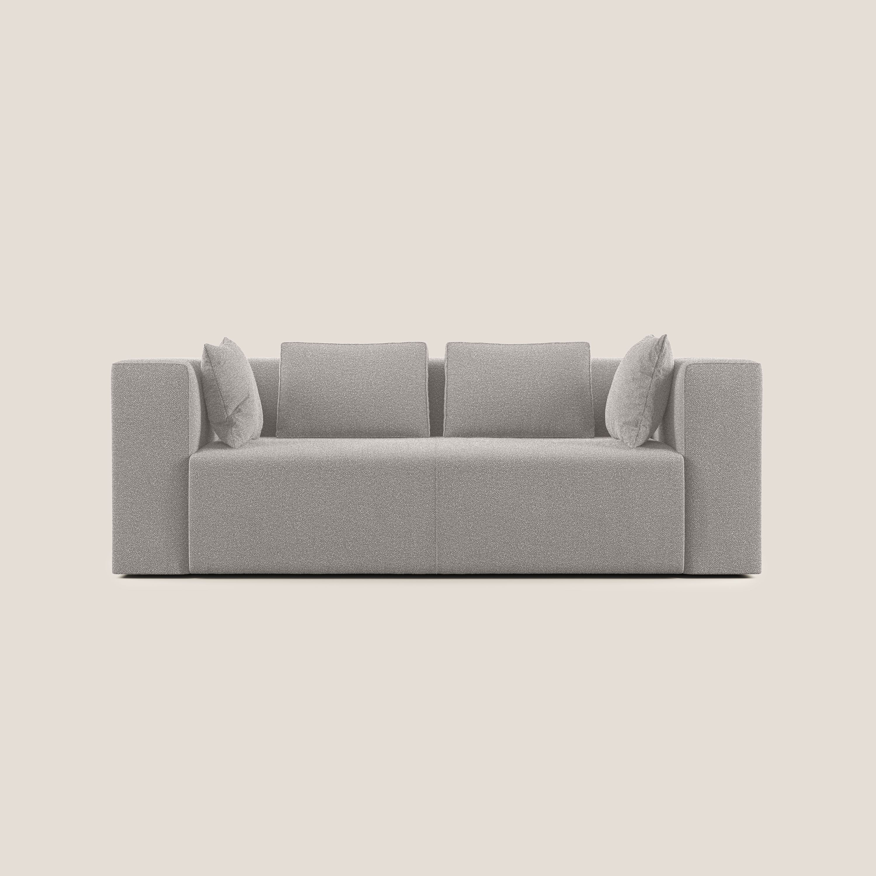 Nettuno divano moderno componibile in morbido tessuto bouclè T07 grigio - divani.store
