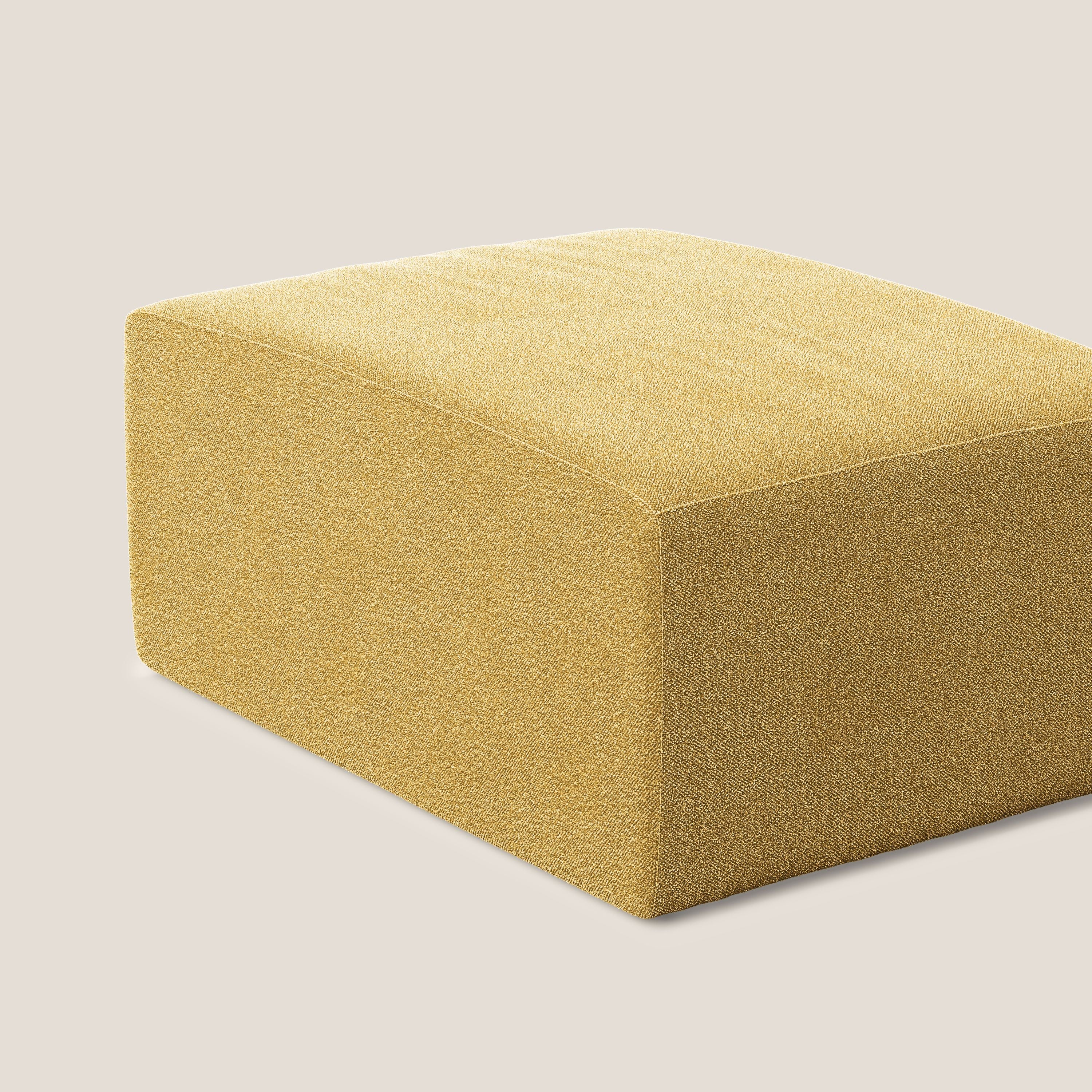 Nettuno modulo pouf in morbido tessuto bouclè T07 giallo - divani.store