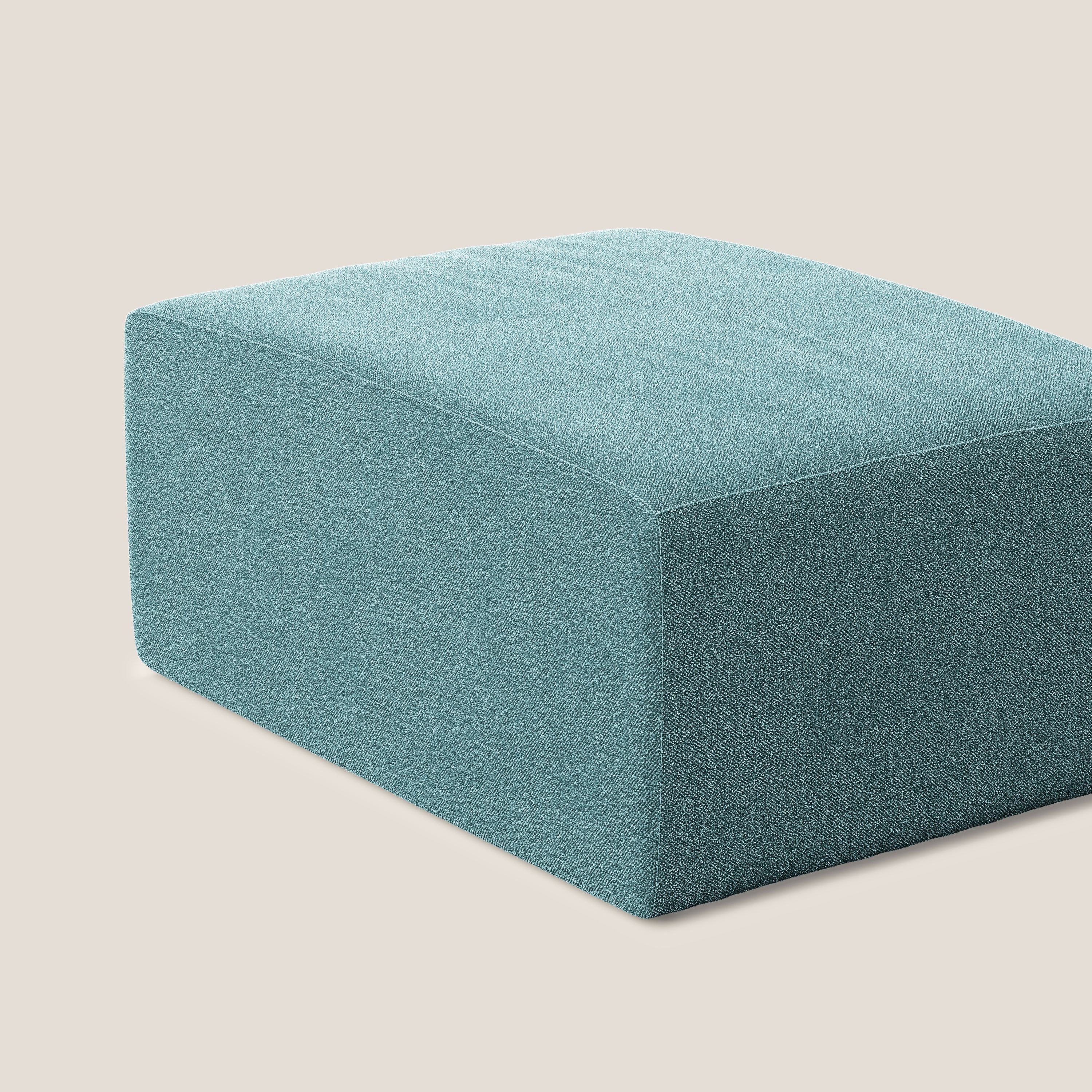 Nettuno modulo pouf in morbido tessuto bouclè T07 azzurro - divani.store
