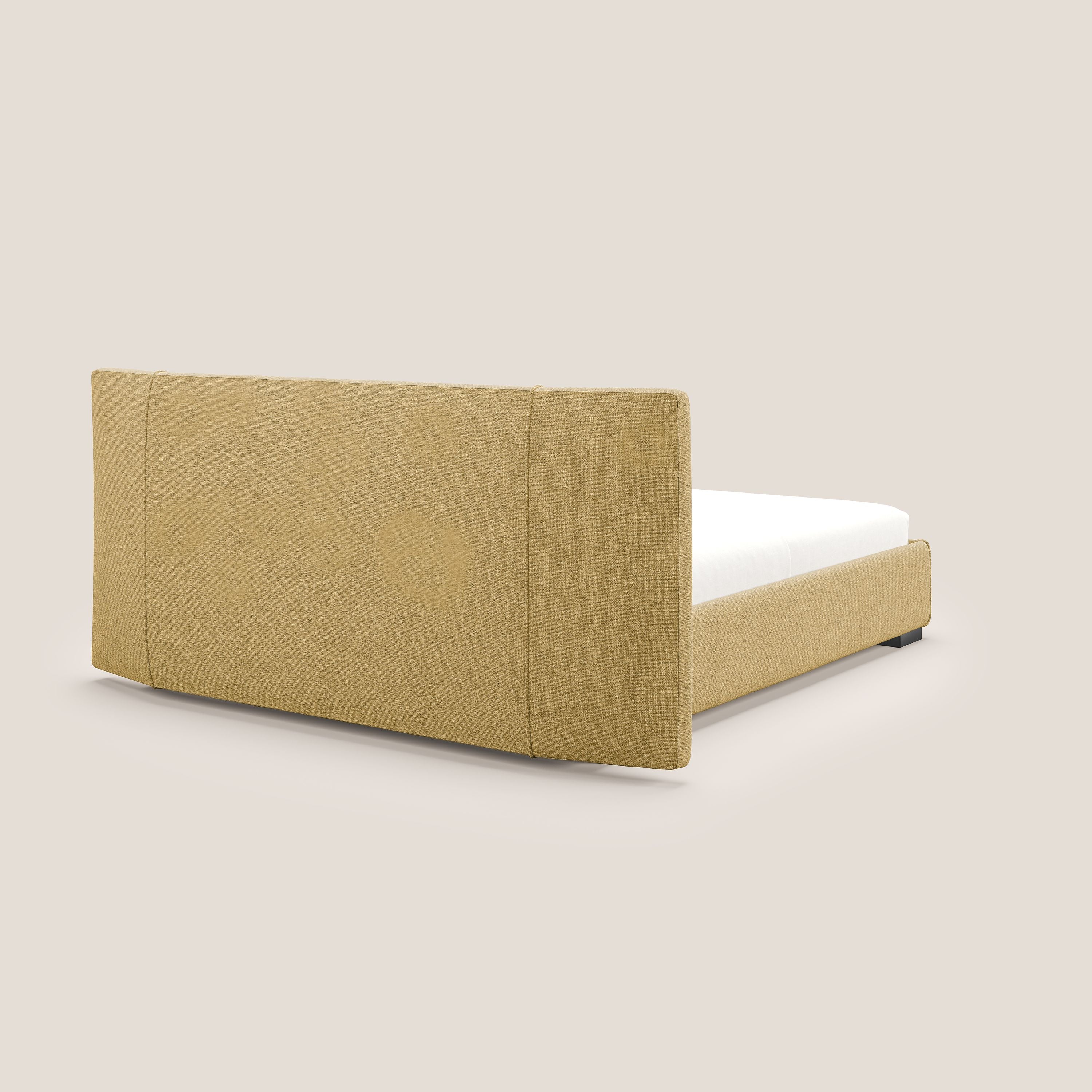 Omero letto imbottito contenitore sfoderabile in tessuto fiammato impermeabile T14 - divani.store