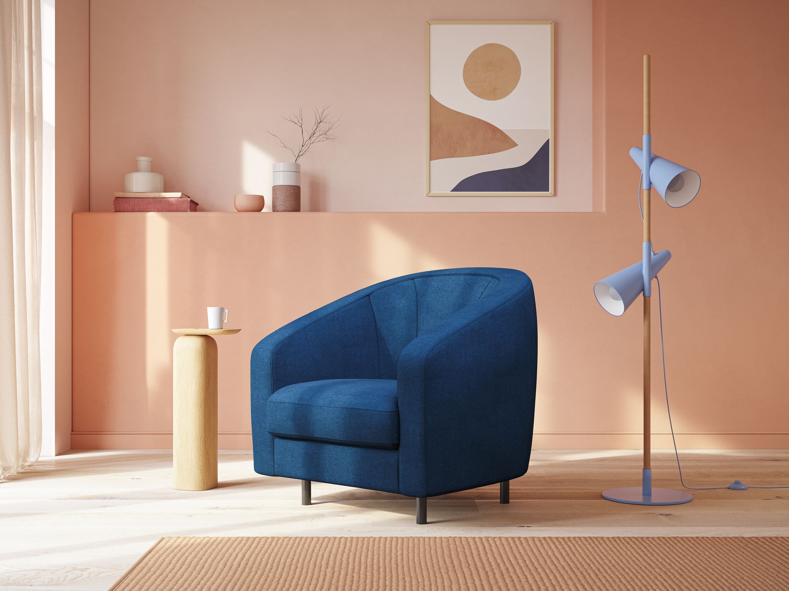 Pandora Poltroncina in tessuto morbido impermeabile T02 blu - divani.store