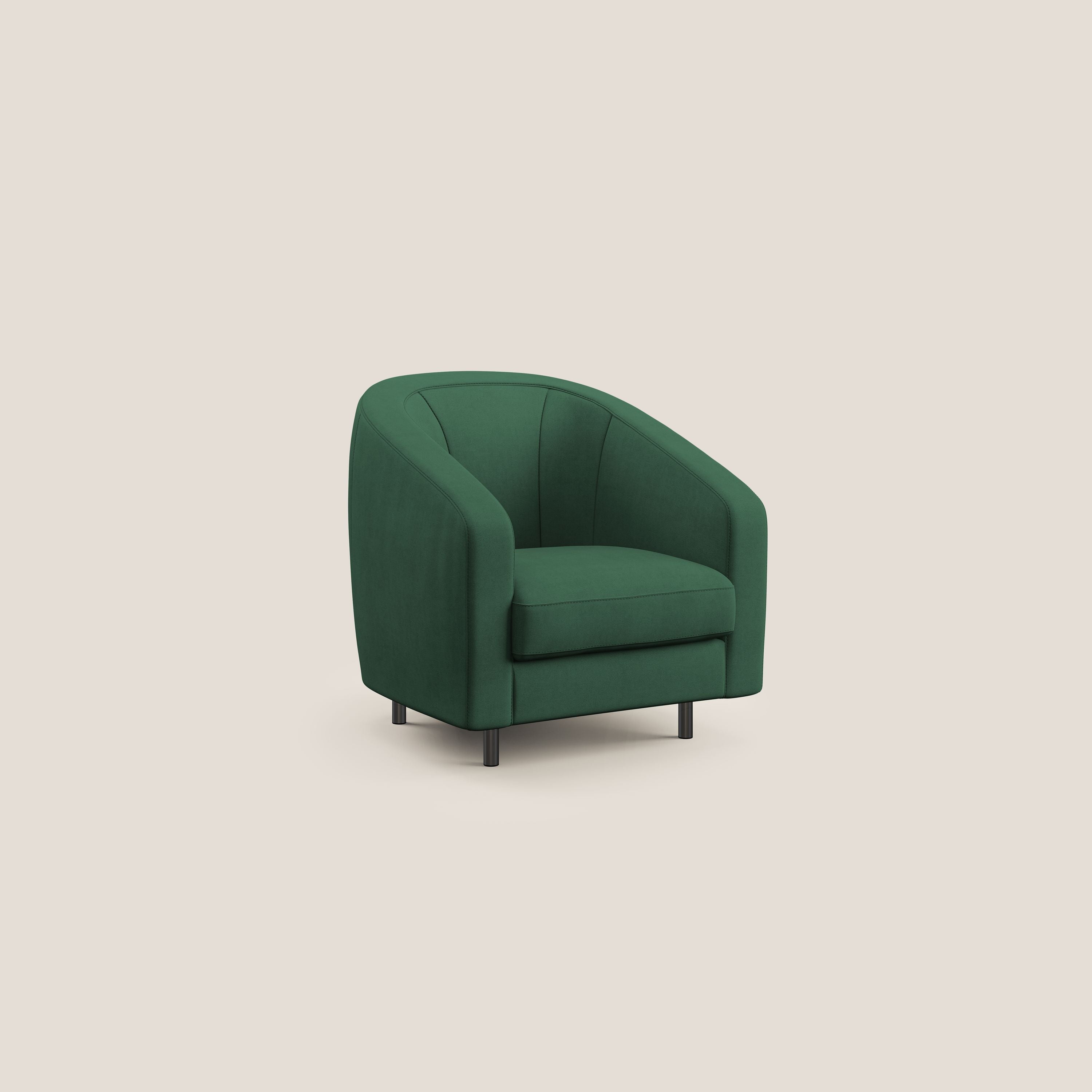 Pandora Poltroncina in tessuto morbido impermeabile T02 verde - divani.store