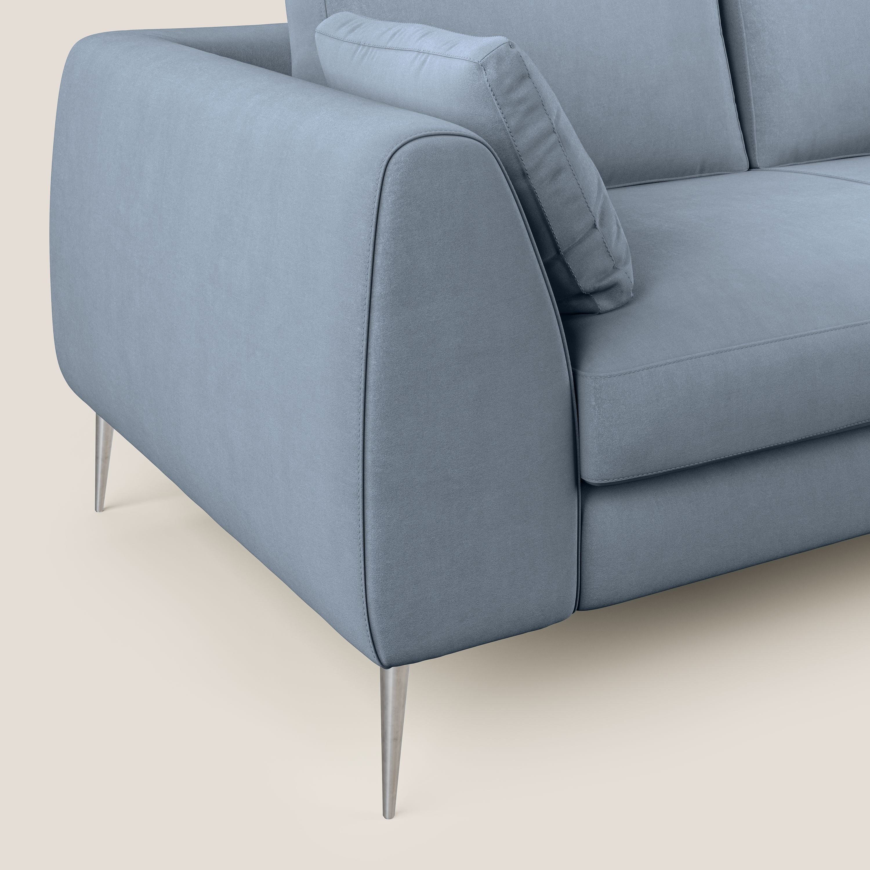 Plano divano moderno in microfibra tecnica smacchiabile T11 carta da zucchero - divani.store