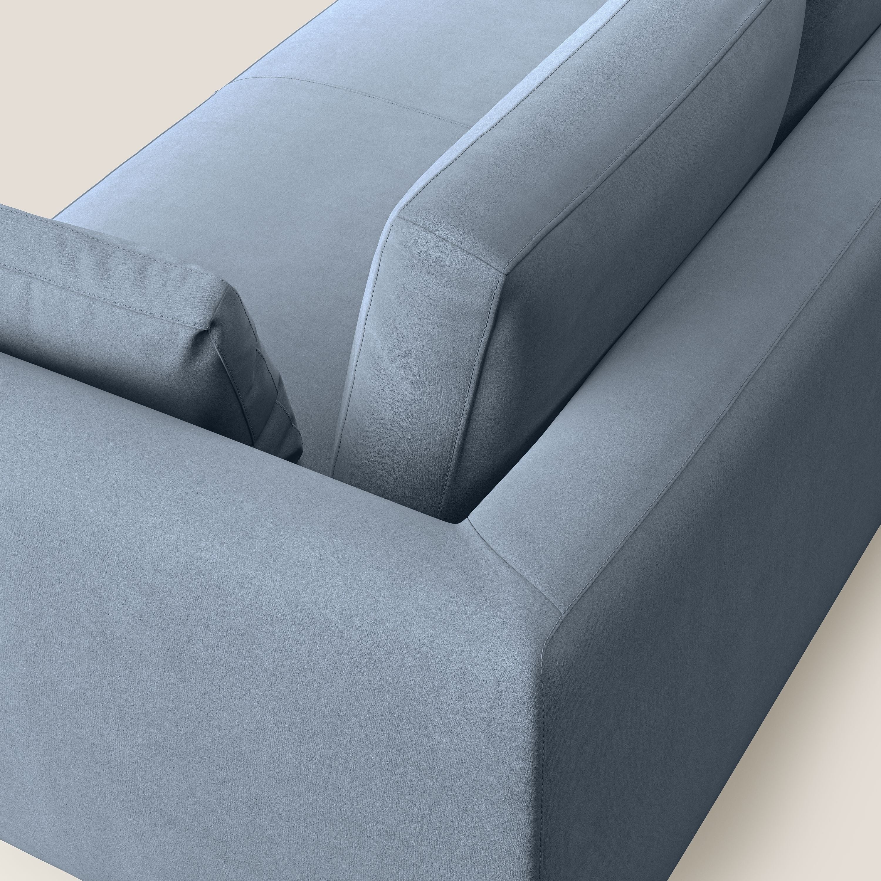 Plano divano moderno in microfibra tecnica smacchiabile T11 carta da zucchero - divani.store