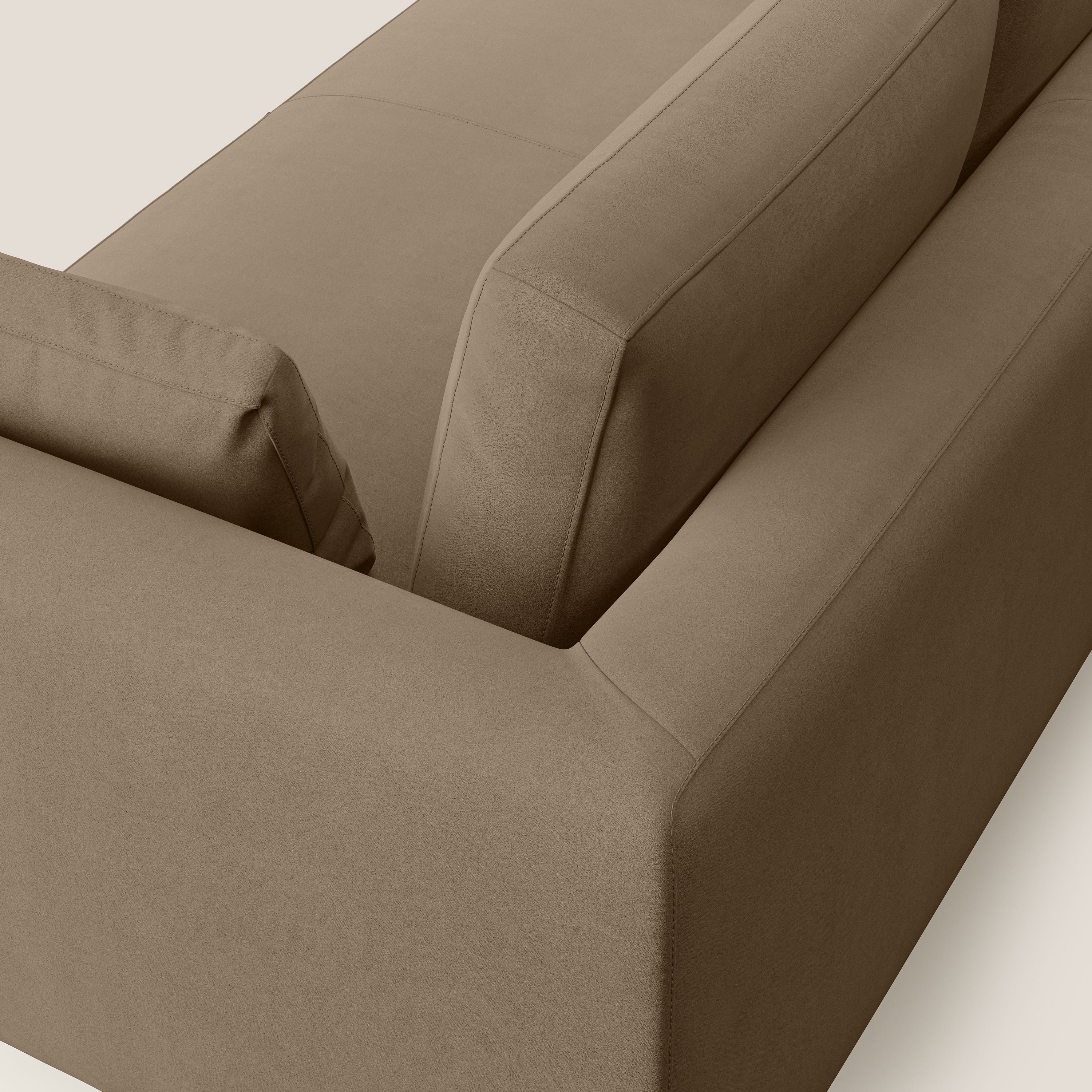 Plano divano moderno in microfibra tecnica smacchiabile T11 marrone - divani.store