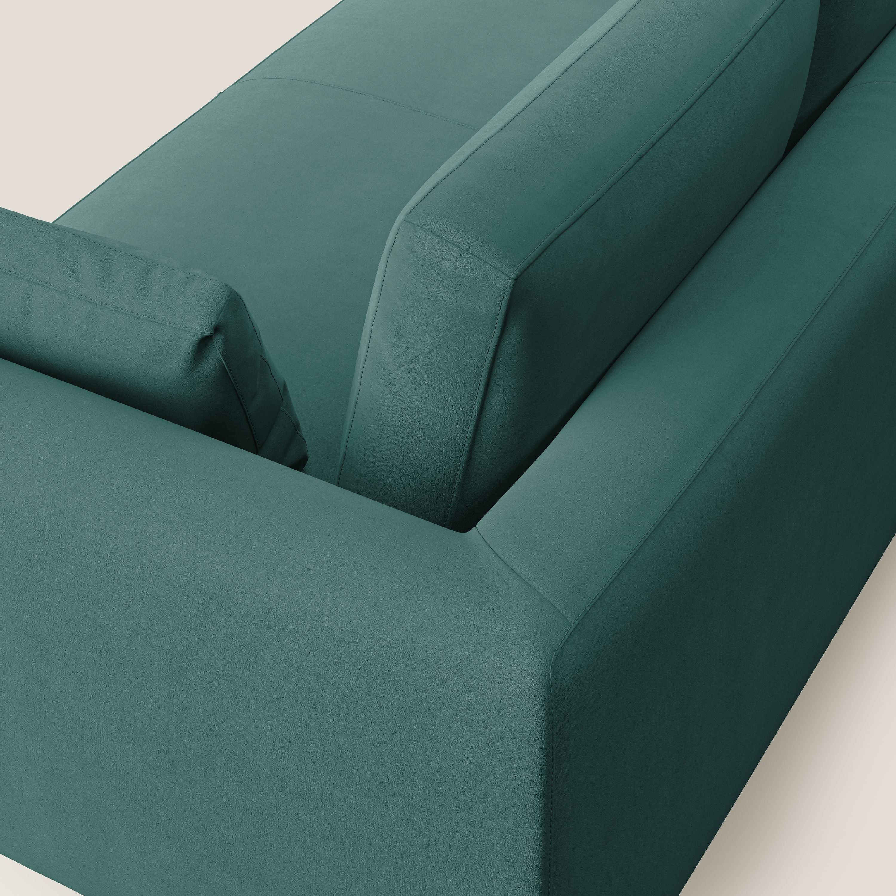 Plano divano moderno in microfibra tecnica smacchiabile T11 petrolio - divani.store