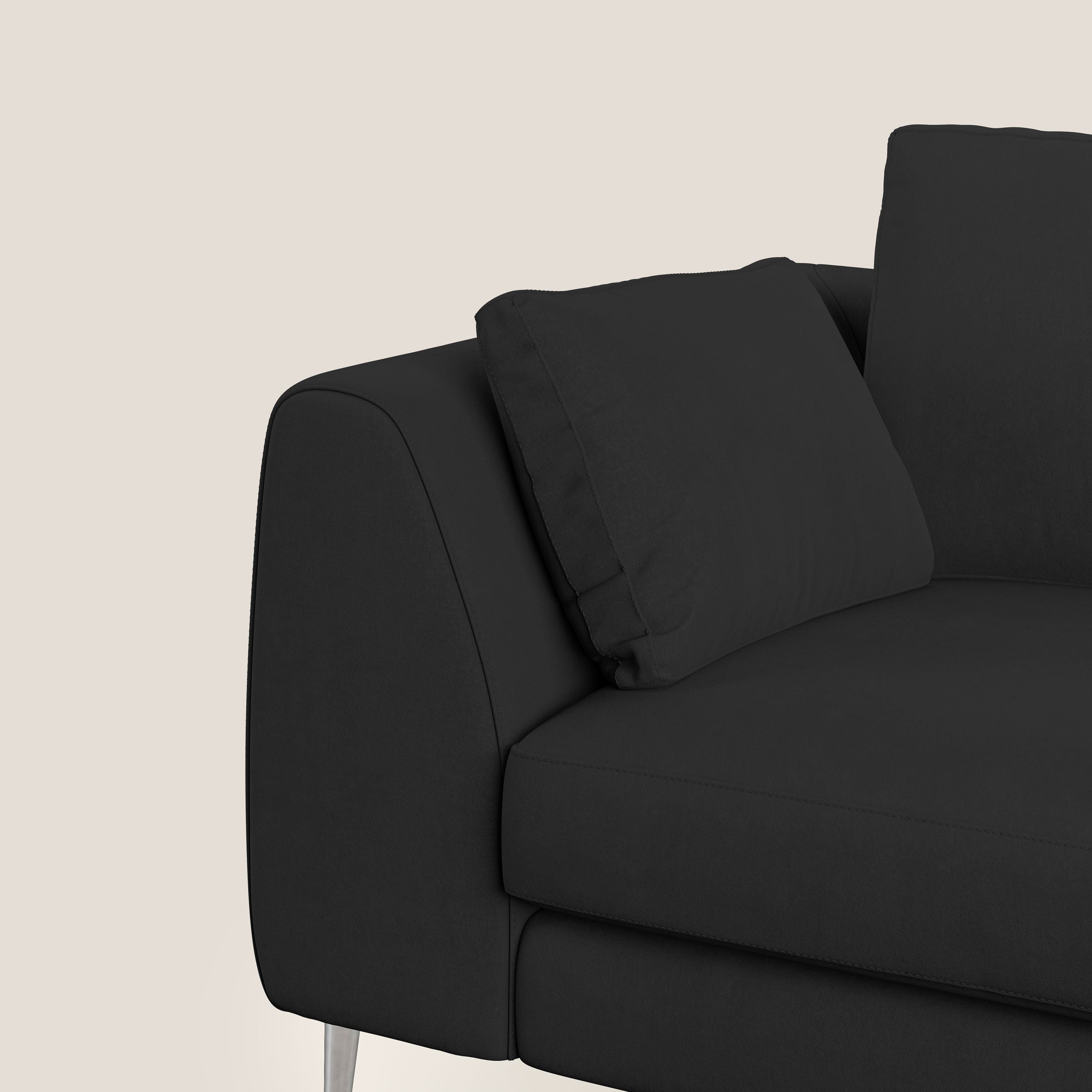 Plano divano moderno in microfibra tecnica smacchiabile T11 nero - divani.store