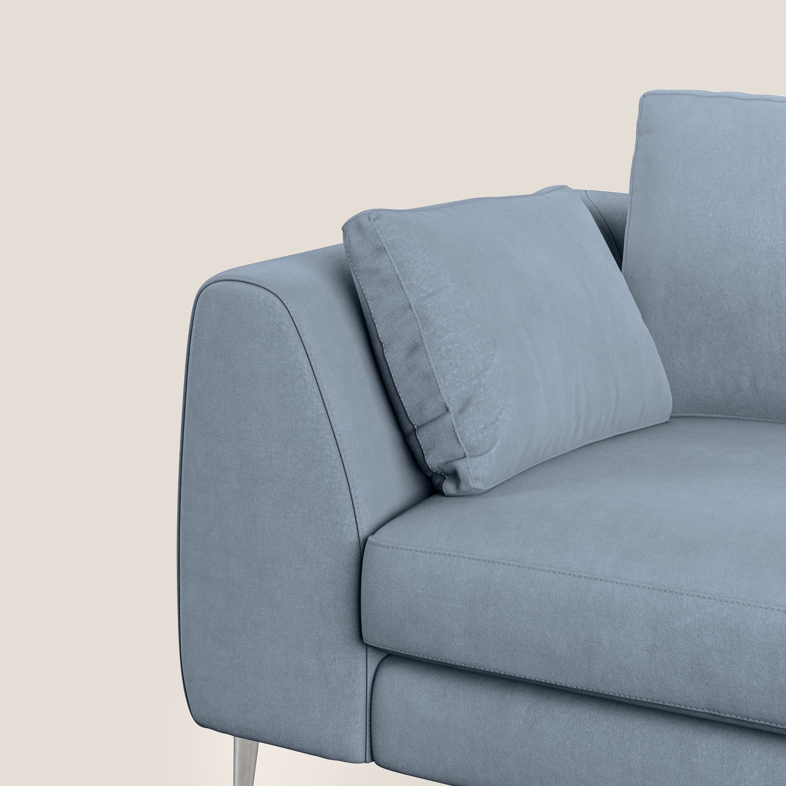 Plano divano moderno in microfibra tecnica smacchiabile T11 carta da zucchero - divani.store