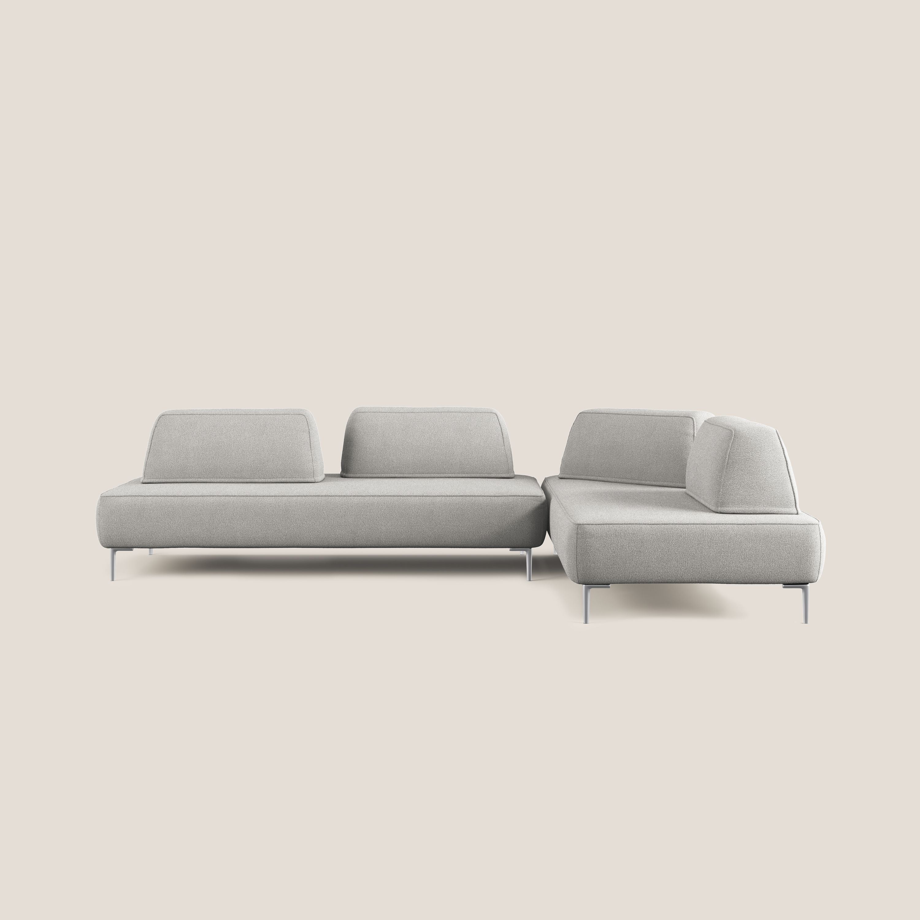 Newton divano angolare modulare con schienali movibili T07 grigio - divani.store