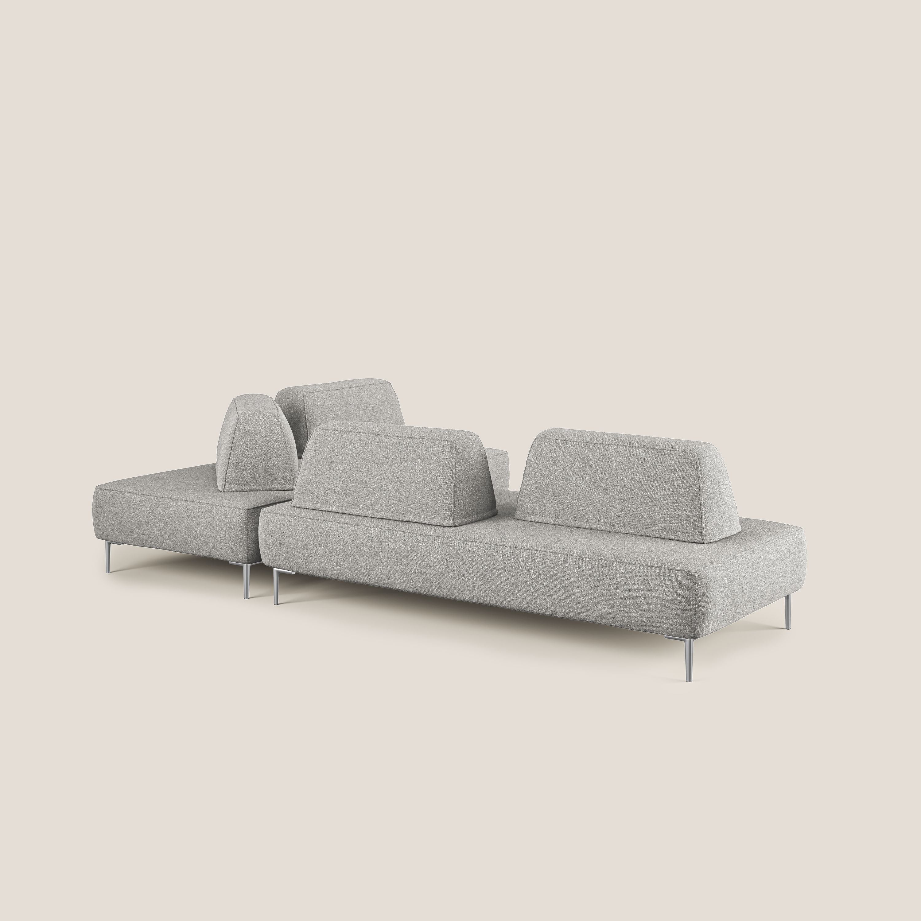 Newton divano angolare modulare con schienali movibili T07 grigio - divani.store