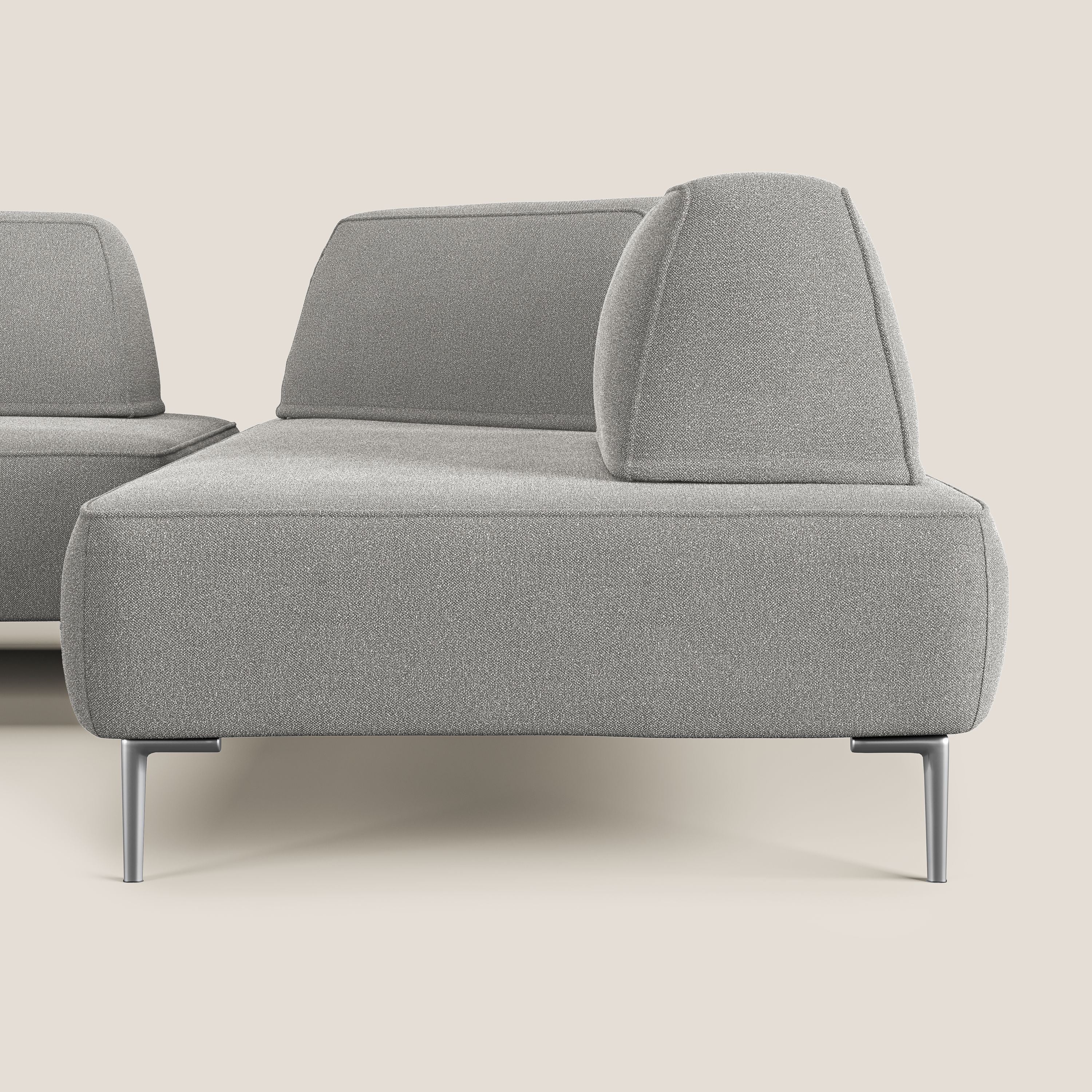 Newton divano angolare modulare con schienali movibili T07 grigio - divani.store
