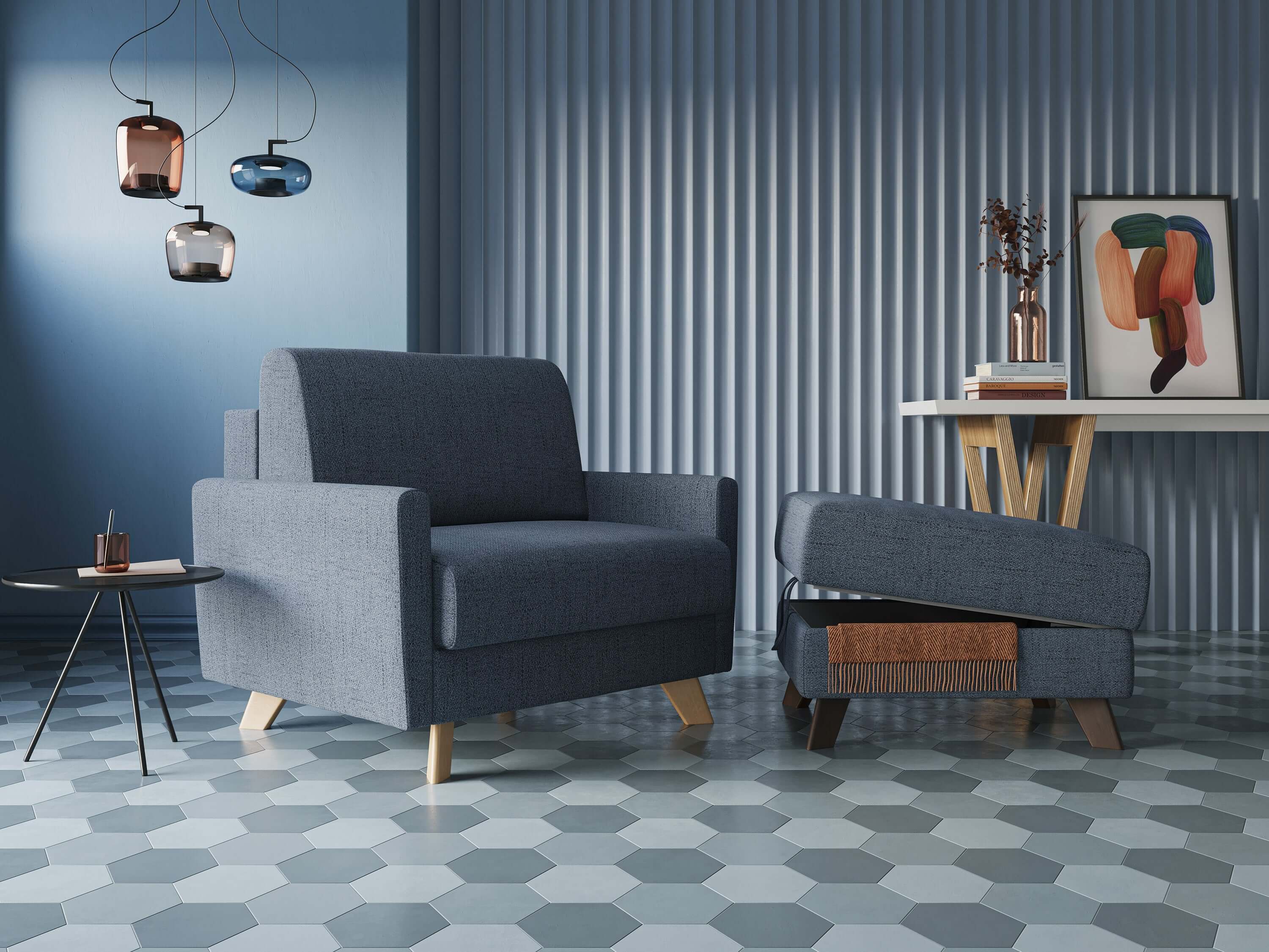 Shop online Edgar poltrona letto in tessuto felis impermeabile T03 antracite - divani.store