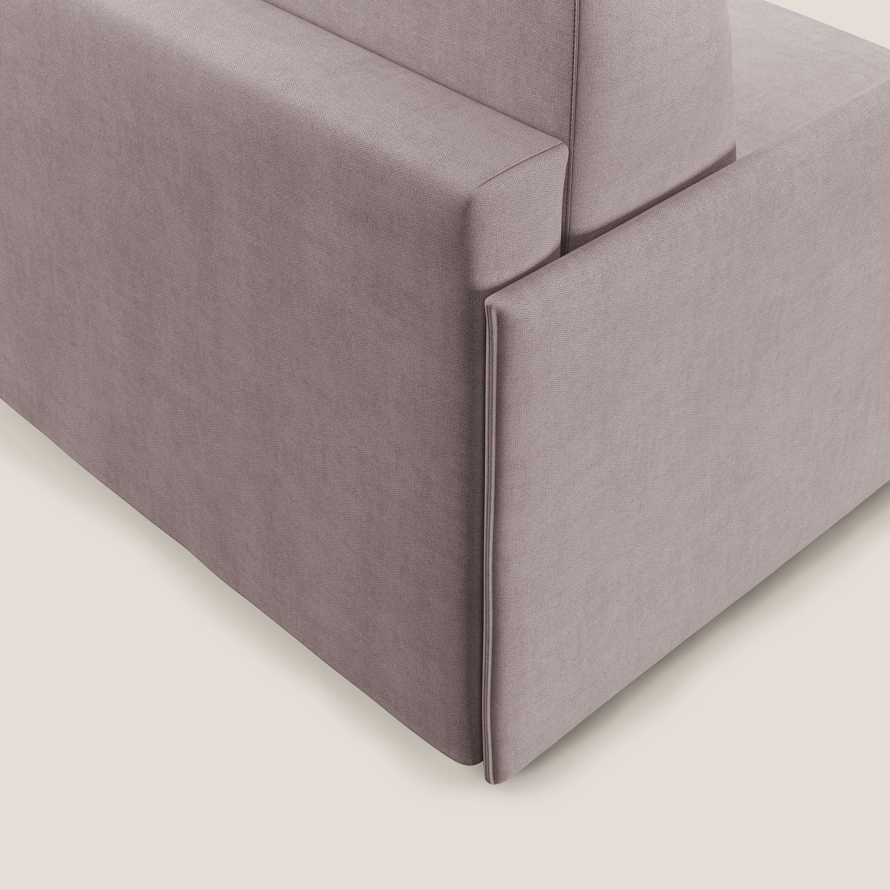 Evans poltrona letto in morbido tessuto impermeabile T02 rosa - divani.store