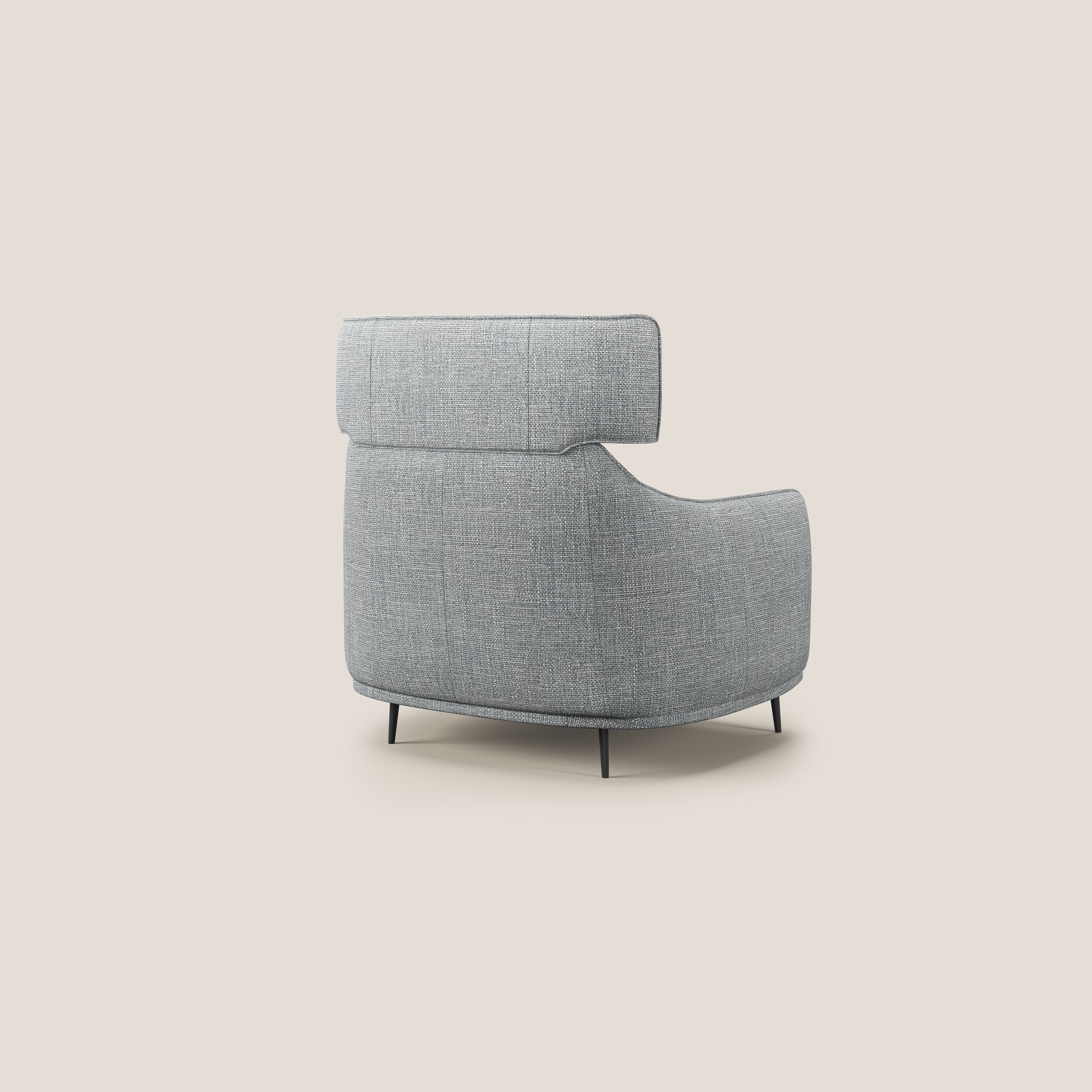 Zelda Poltroncina dal design moderno in morbido tessuto impermeabile T06 grigio - divani.store