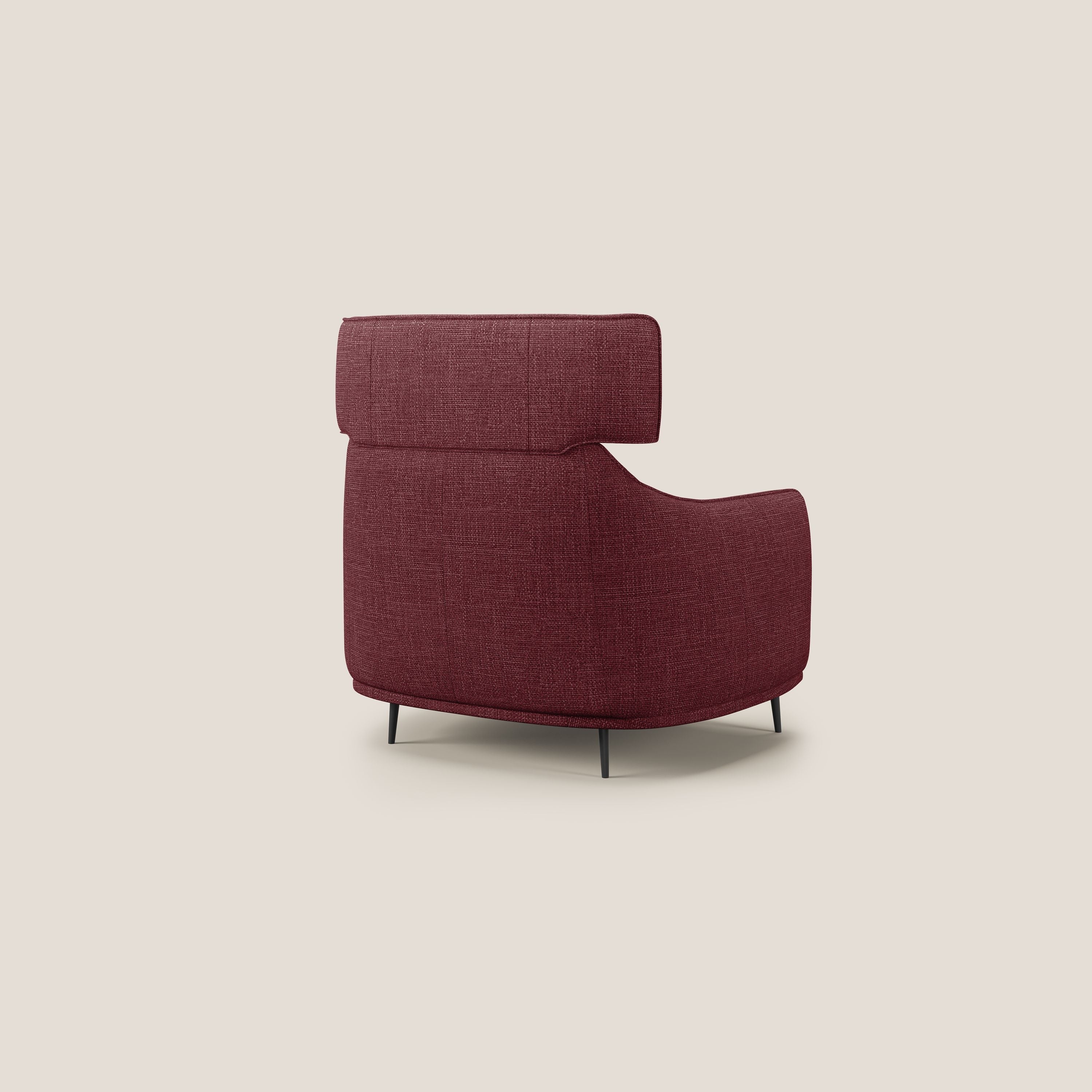 Zelda Poltroncina dal design moderno in morbido tessuto impermeabile T06 rosso - divani.store