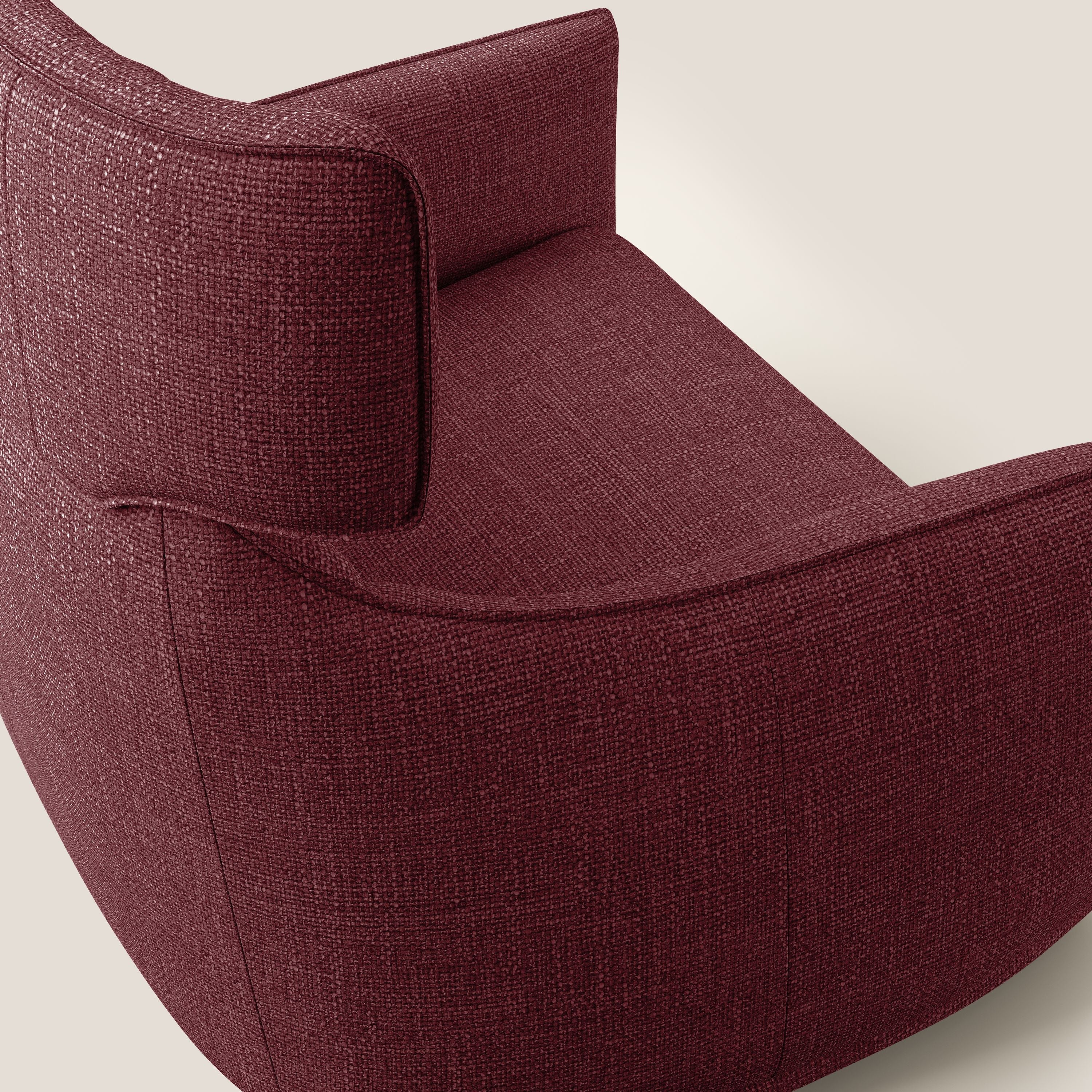 Zelda Poltroncina dal design moderno in morbido tessuto impermeabile T06 rosso - divani.store