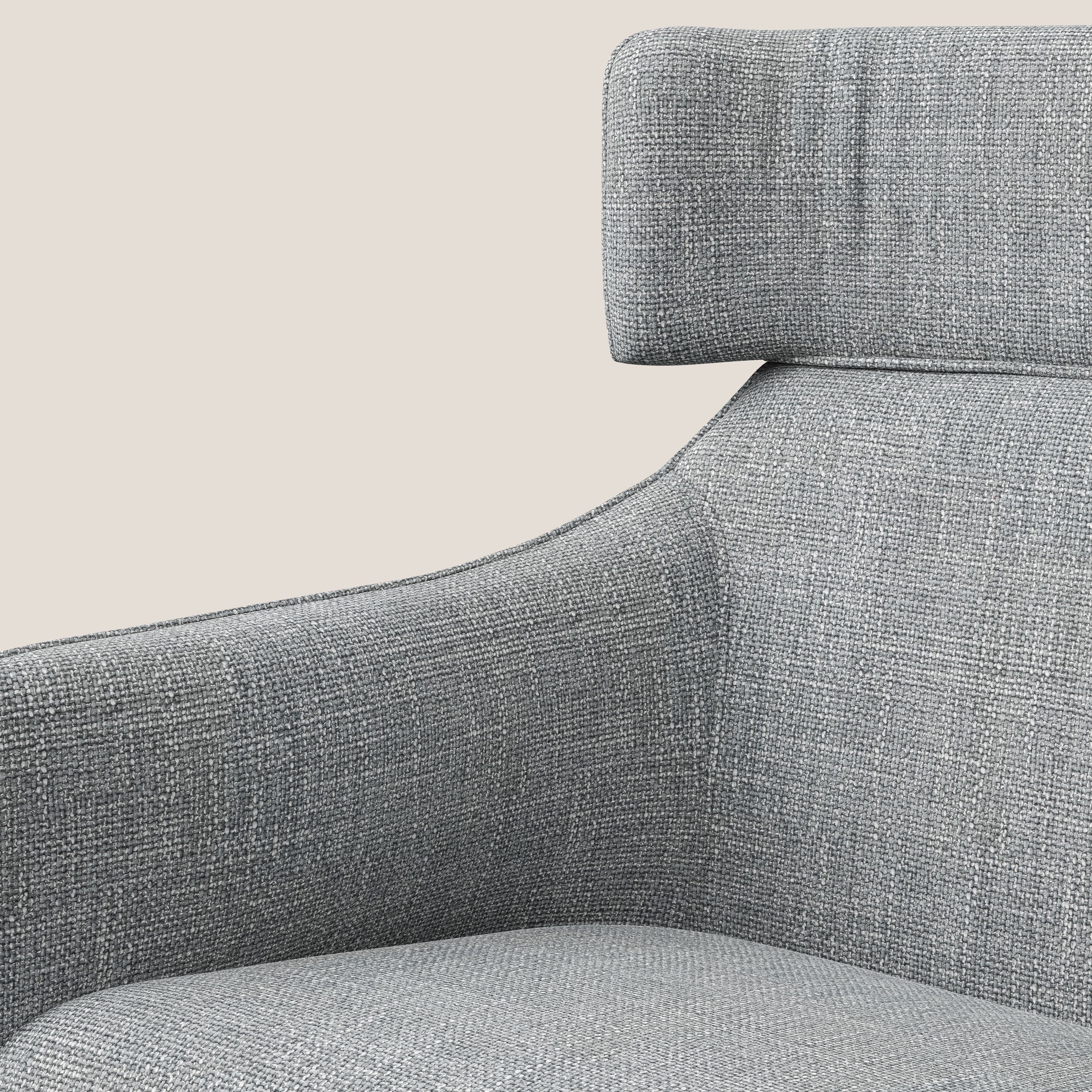 Zelda Poltroncina dal design moderno in morbido tessuto impermeabile T06 grigio - divani.store