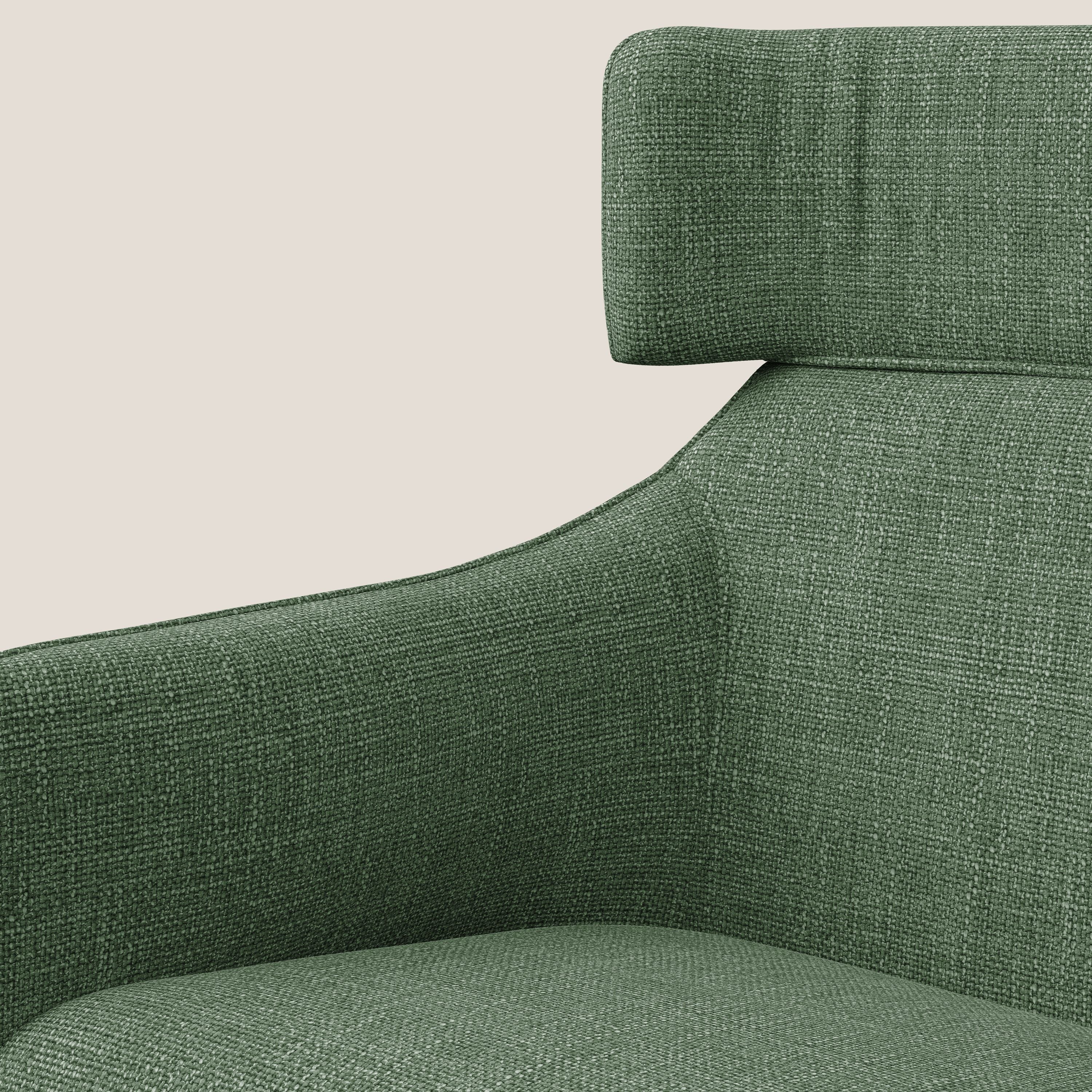 Zelda Poltroncina dal design moderno in morbido tessuto impermeabile T06 verde - divani.store