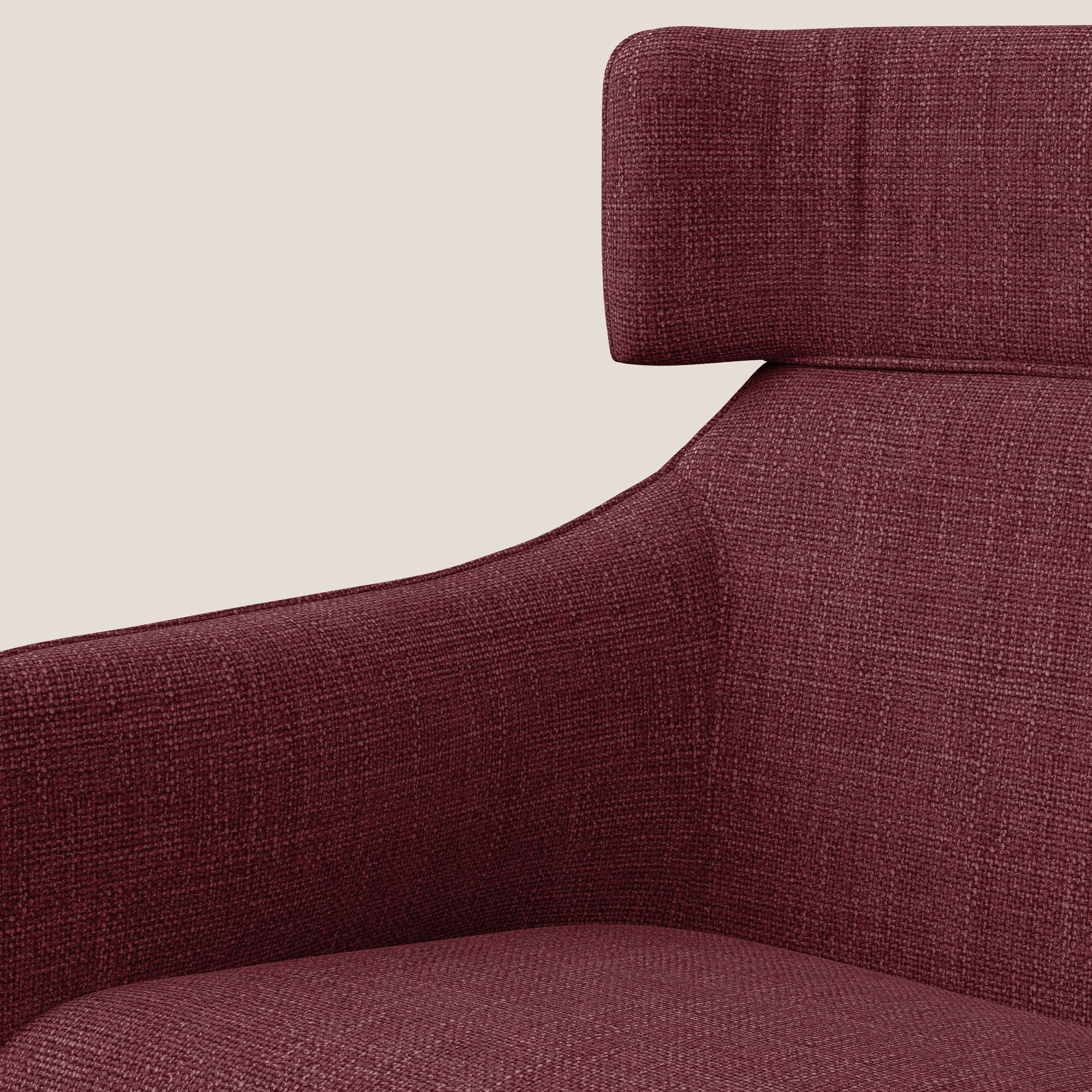 Zelda Poltroncina dal design moderno in morbido tessuto impermeabile T06 rosso - divani.store