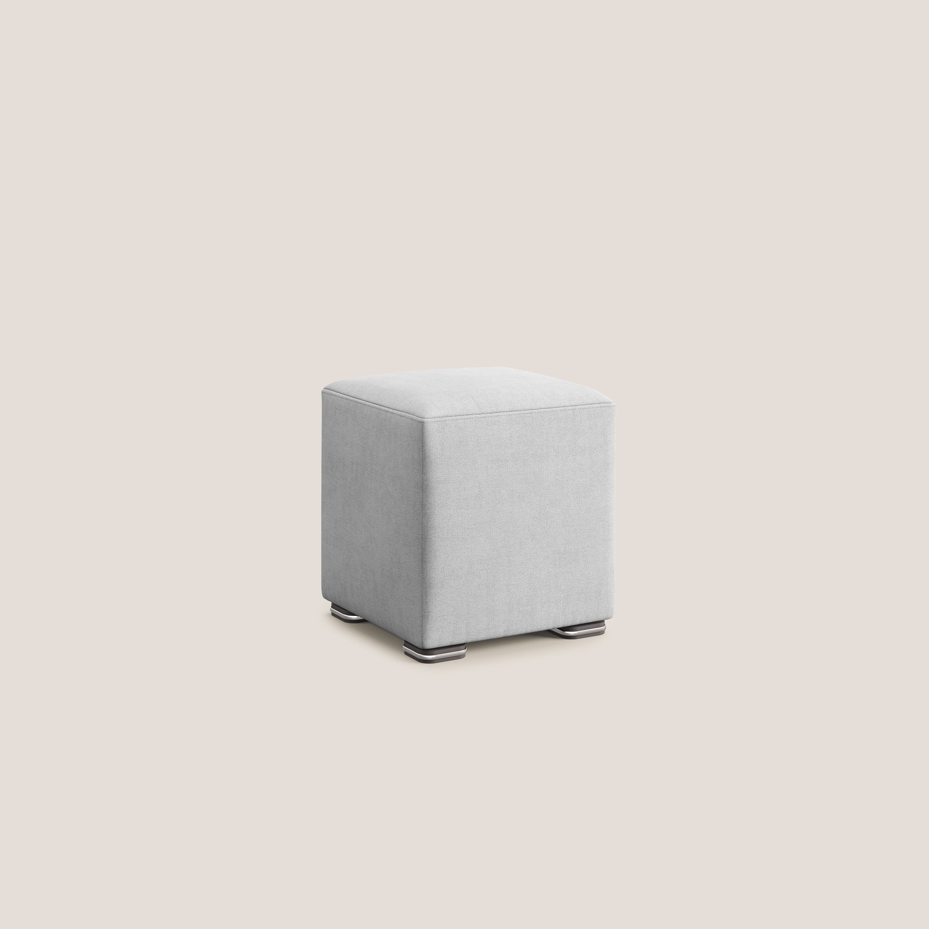 Cube pouf in tessuto morbido impermeabile T02 grigio chiaro - divani.store