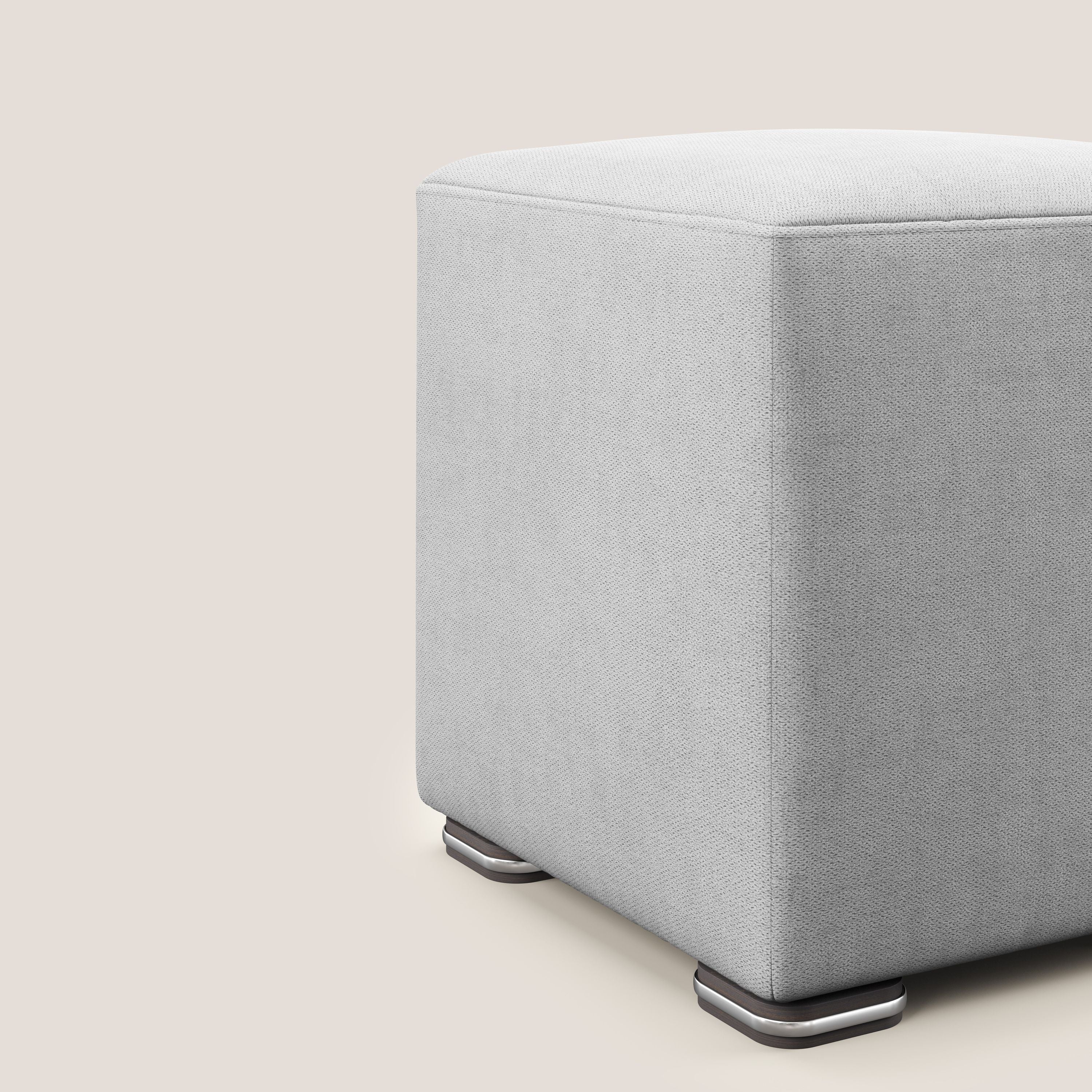 Cube pouf in tessuto morbido impermeabile T02 grigio chiaro - divani.store