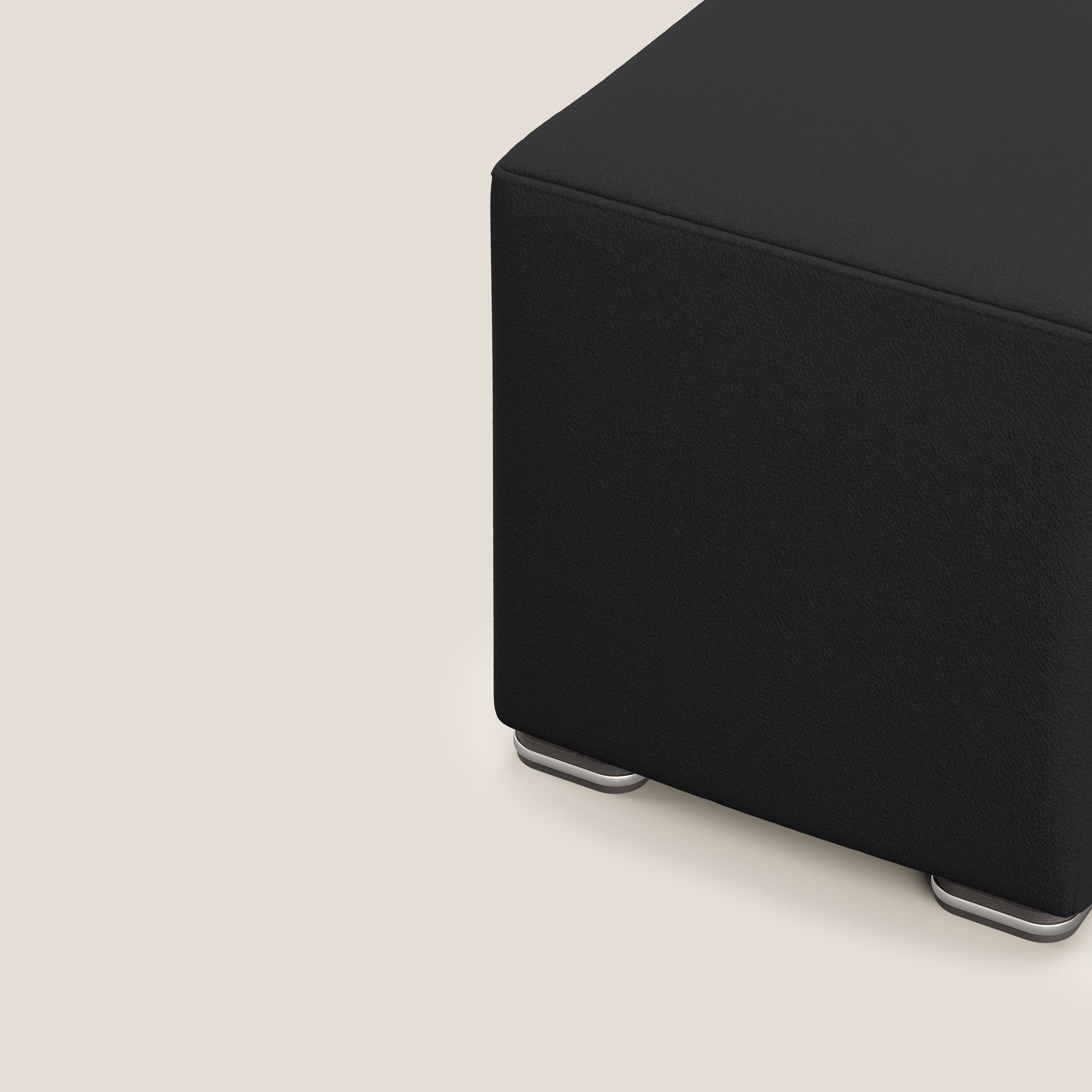 Cube pouf in microfibra smacchiabile T11 nero - divani.store