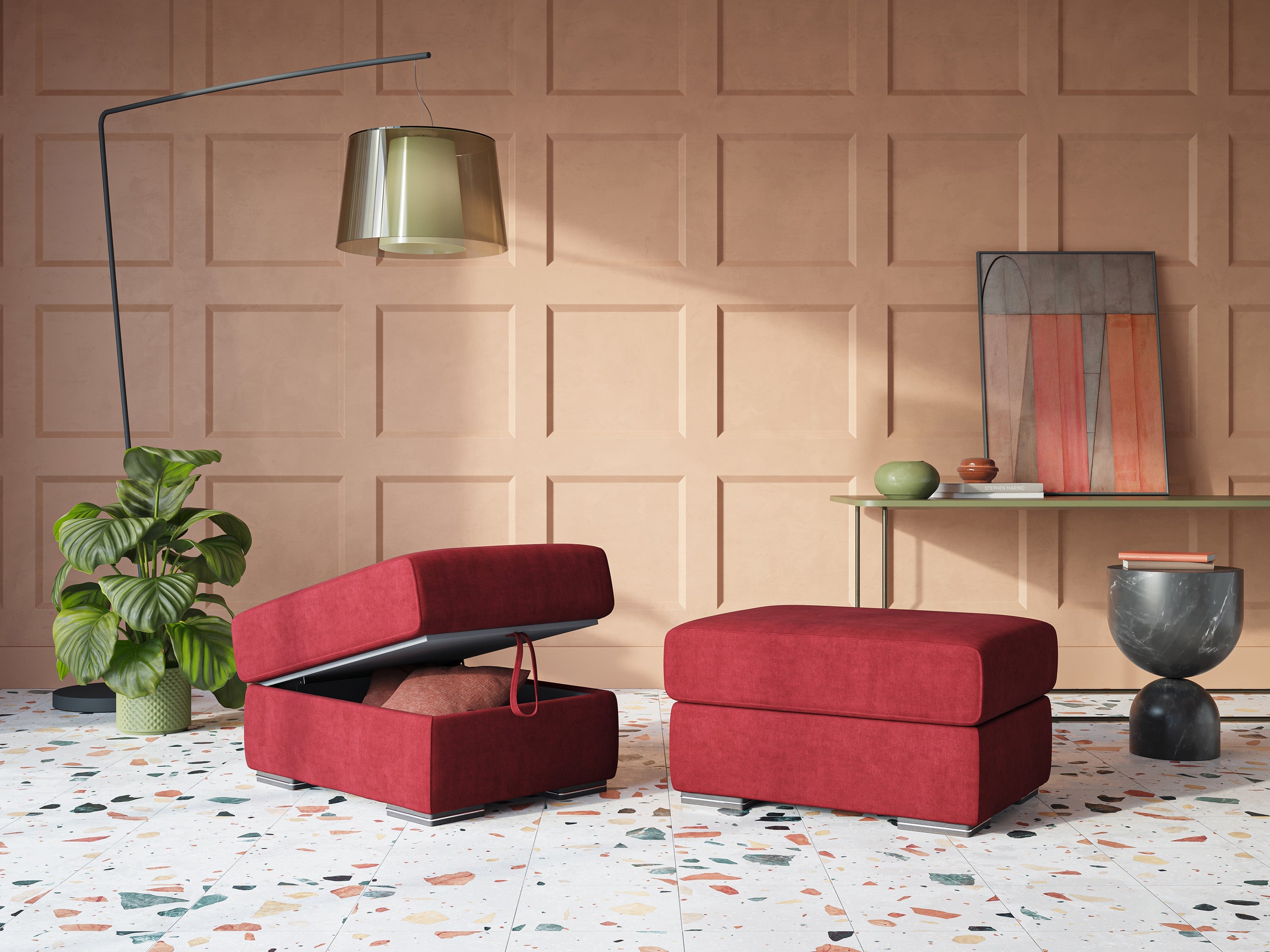 Sun pouf apribile contenitore in tessuto impermeabile T02 rosa - divani.store