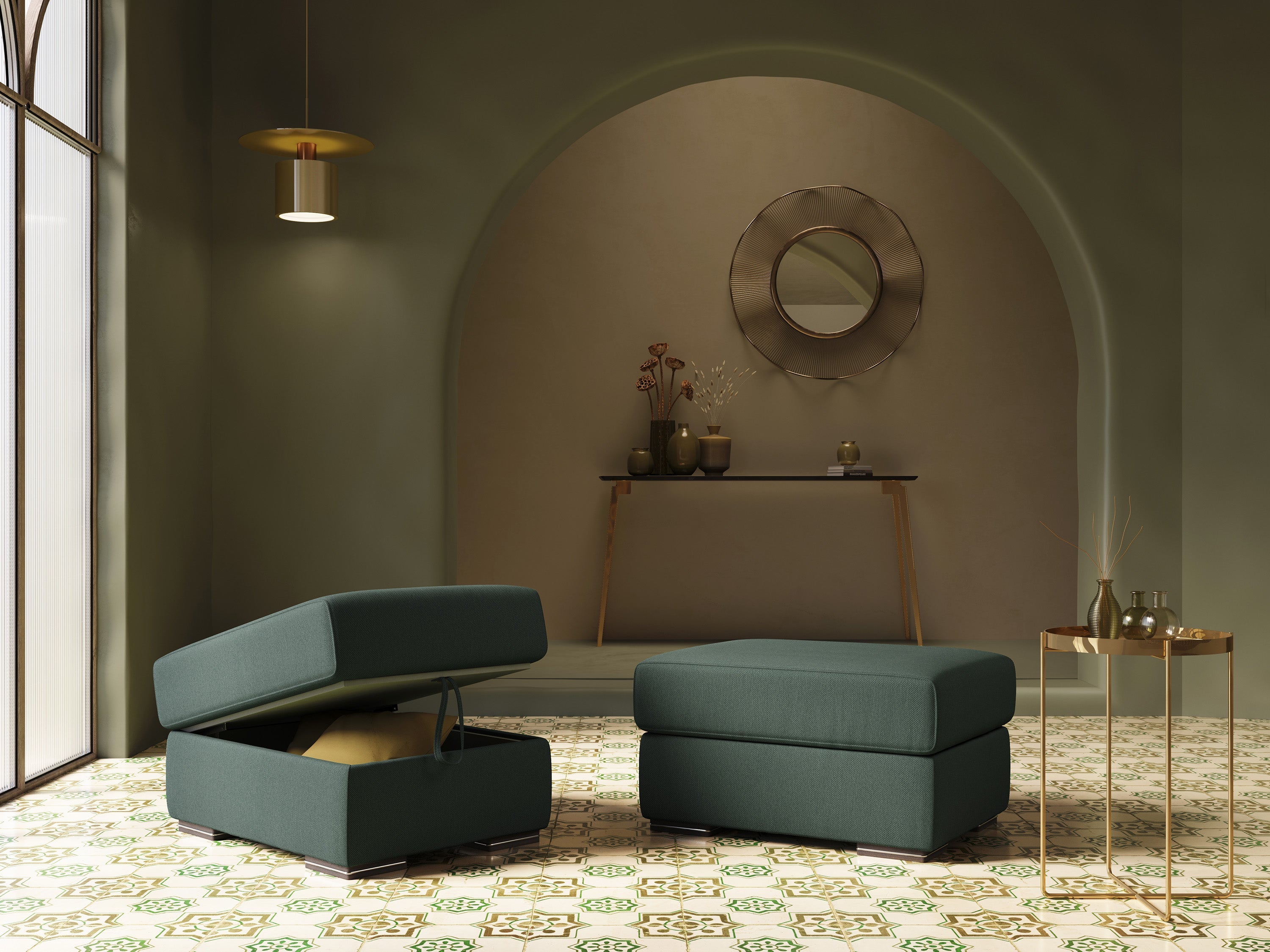 Sun pouf apribile contenitore in tessuto smacchiabile ad acqua T05 beige - divani.store