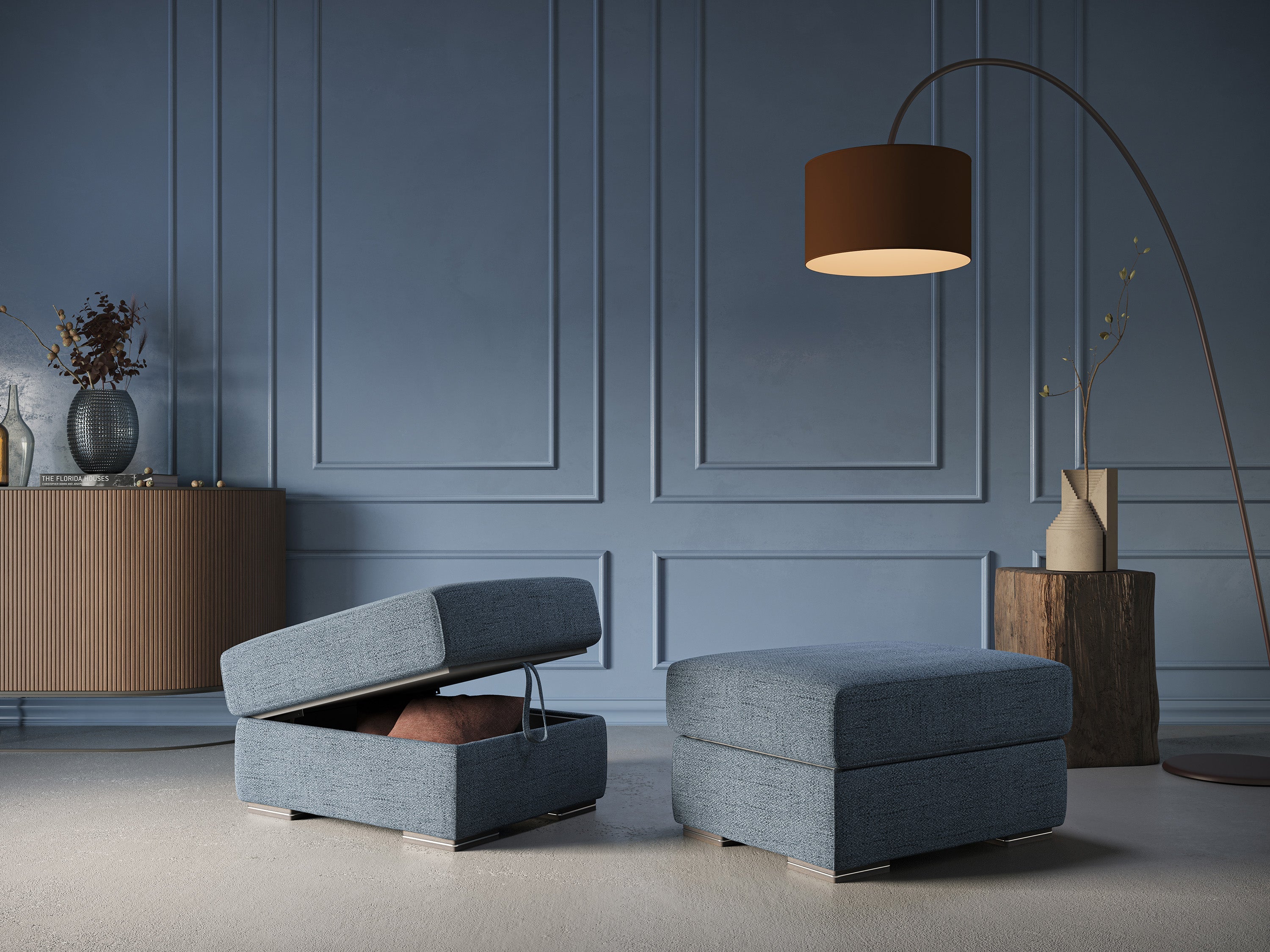 Sun pouf apribile contenitore in tessuto impermeabile fiammato T03 antracite - divani.store