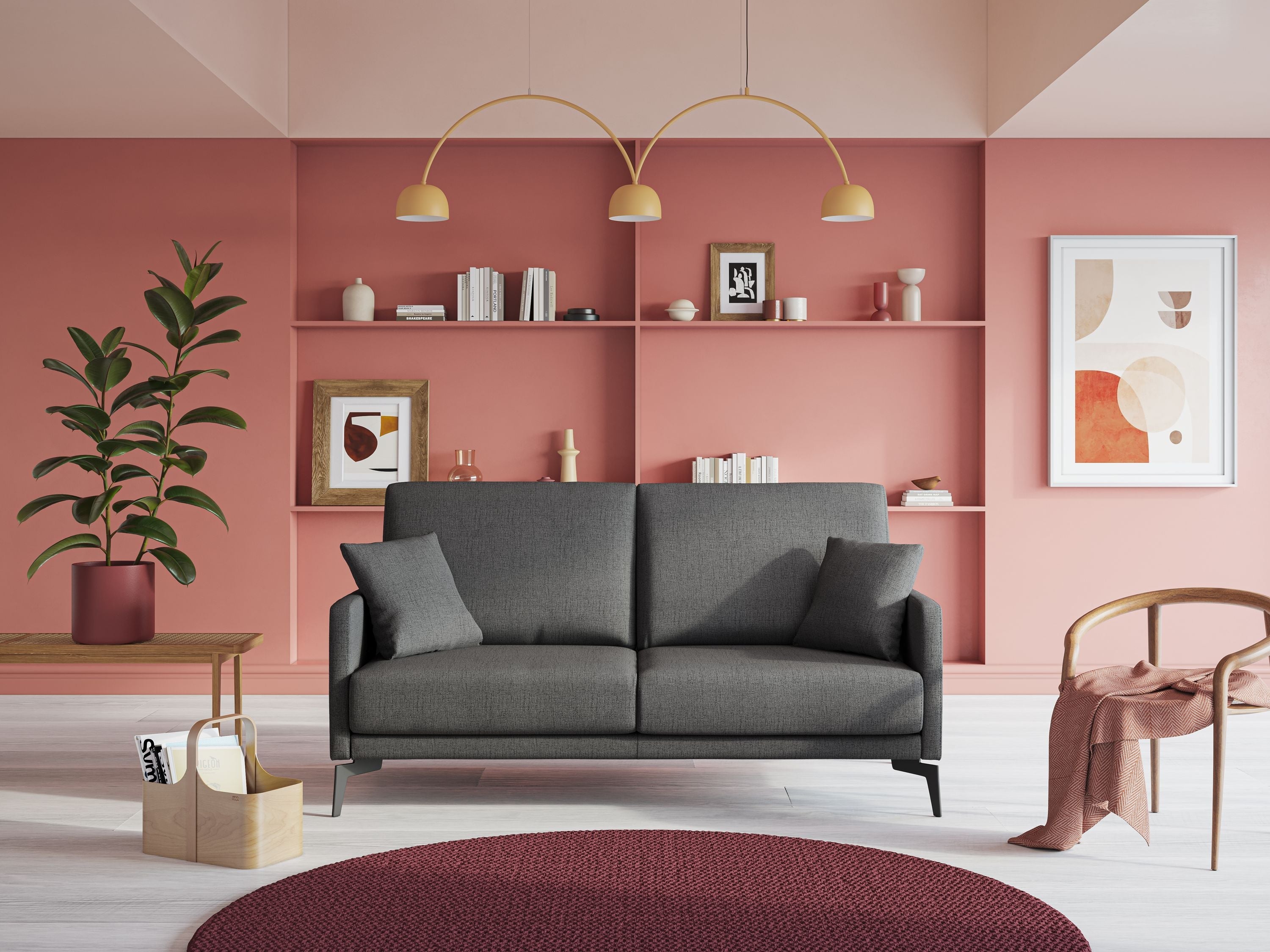 Saturno divano moderno in tessuto morbido impermeabile T03 beige - divani.store