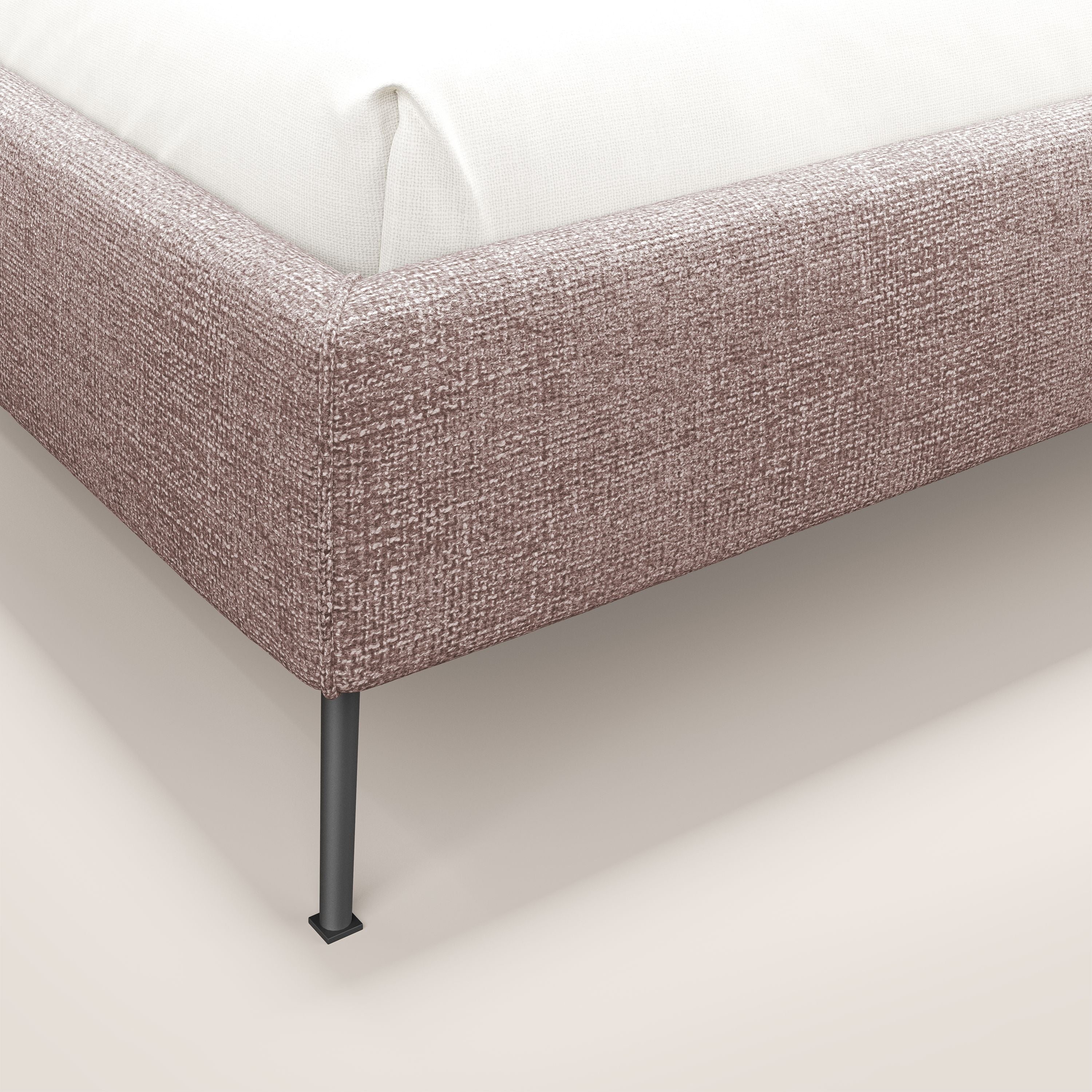 Steve sommier giroletto piedi alti in tessuto impermeabile T10 rosa - divani.store