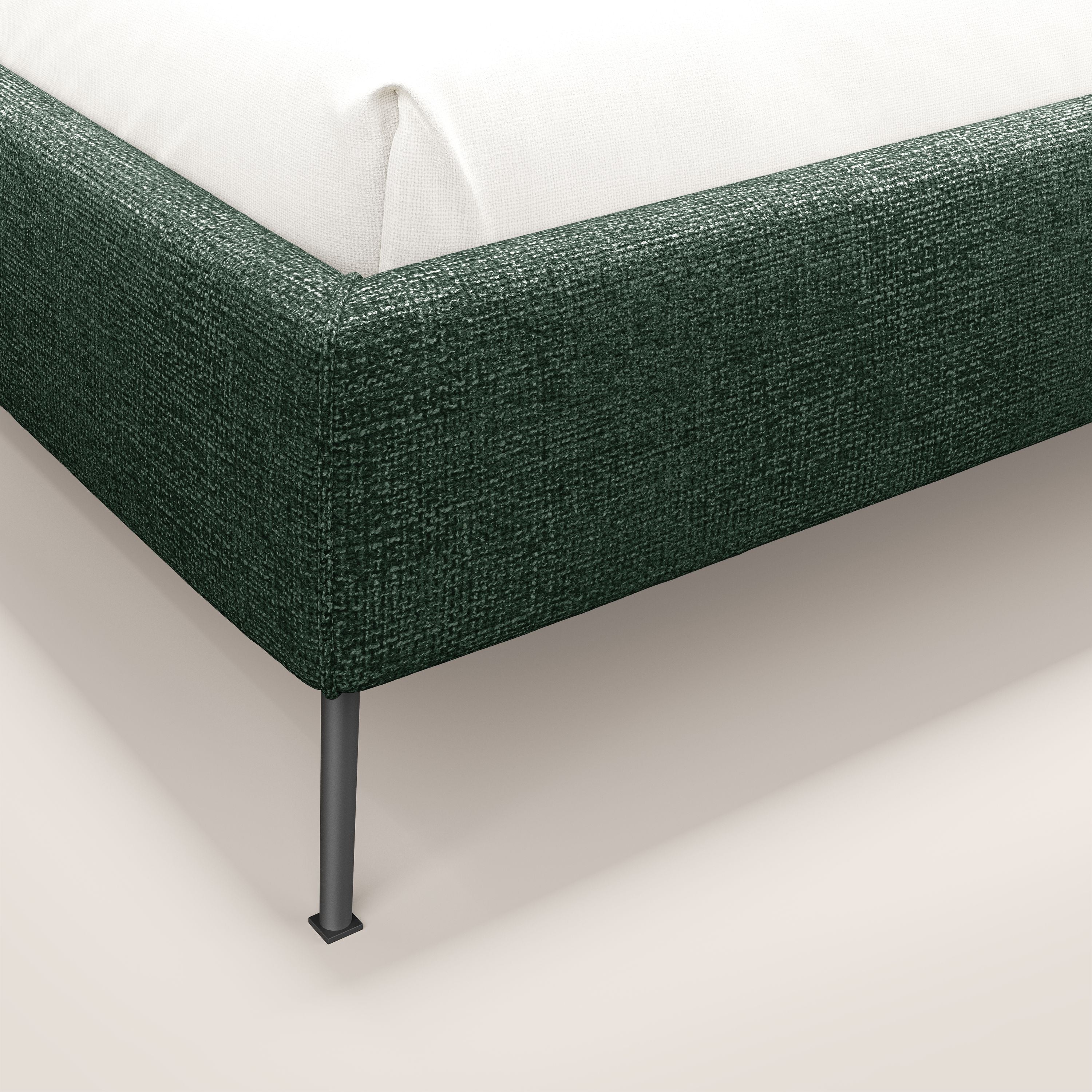 Steve sommier giroletto piedi alti in tessuto impermeabile T10 verde - divani.store