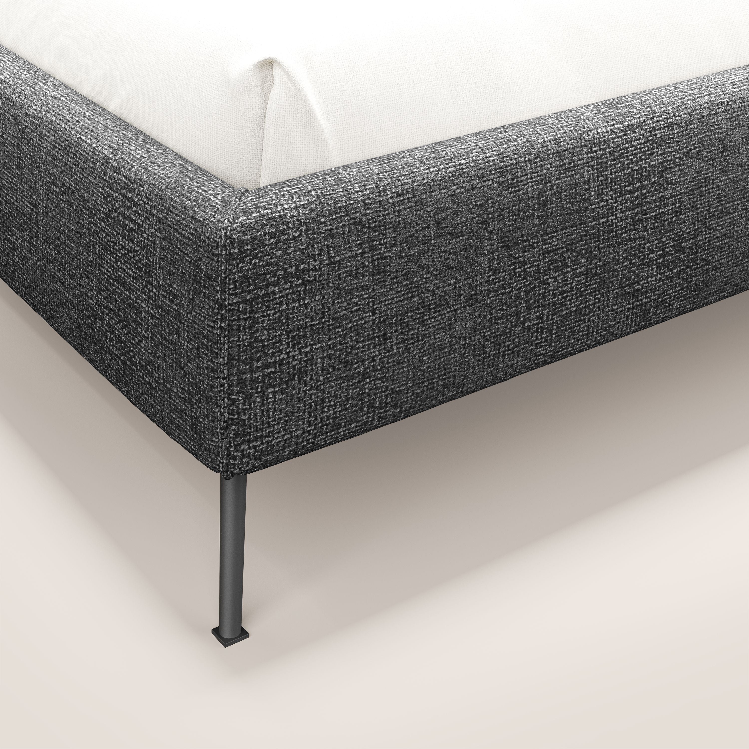 Steve sommier giroletto piedi alti in tessuto impermeabile T10 antracite - divani.store