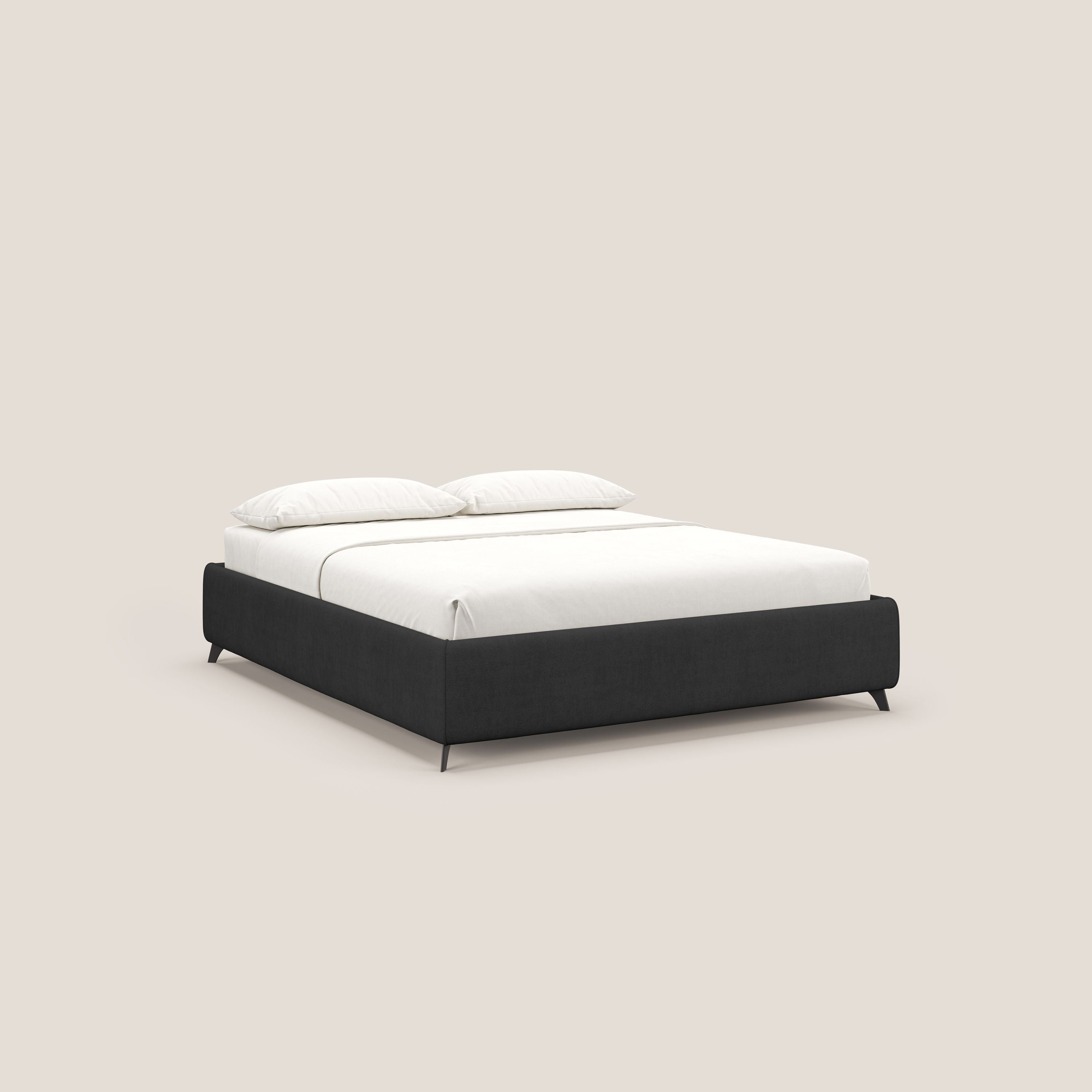 Sara sommier con giroletto contenitore in tessuto impermeabile T02 nero - divani.store