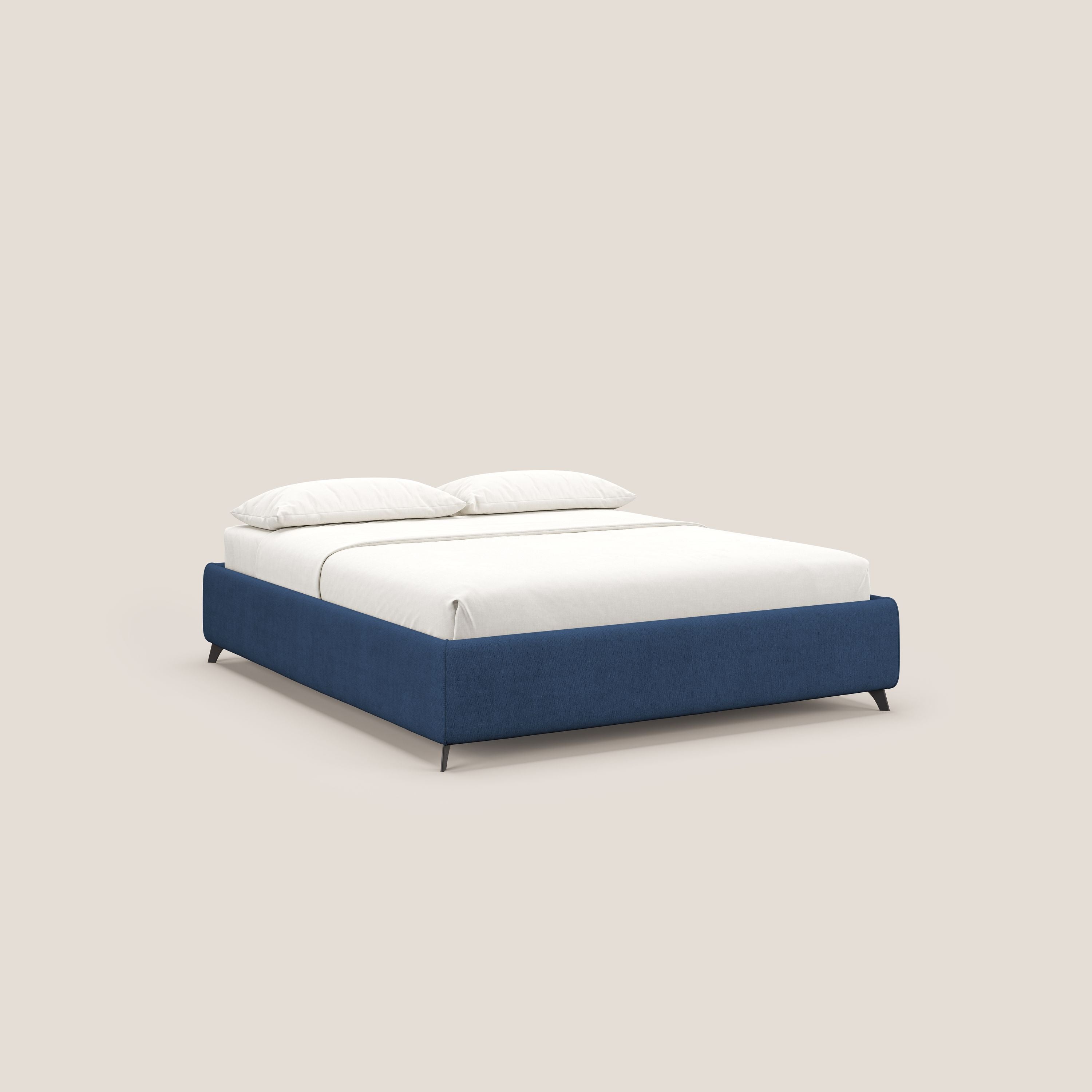 Sara sommier con giroletto contenitore in tessuto impermeabile T02 blu - divani.store