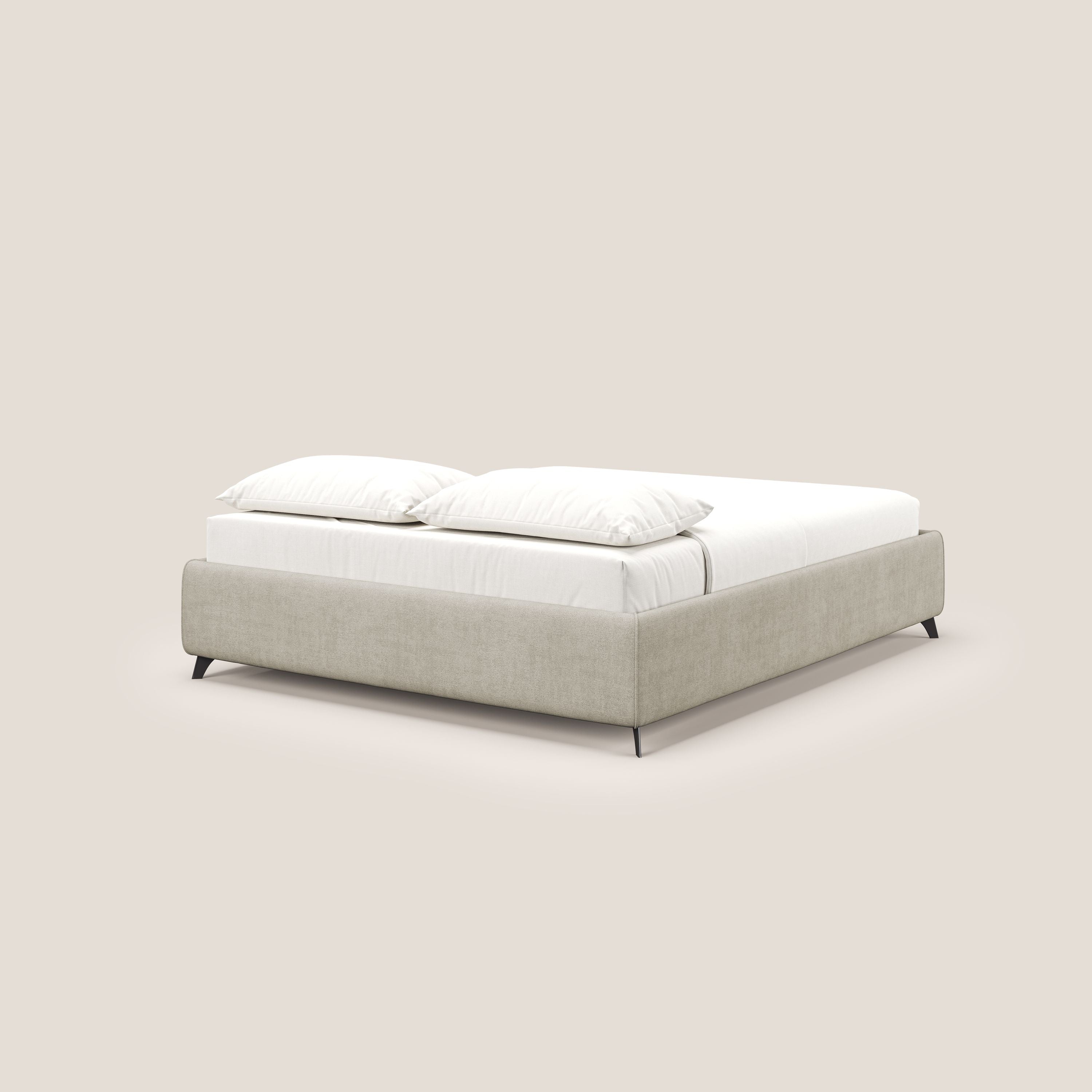 Sara sommier con giroletto contenitore in tessuto impermeabile T02 panna - divani.store